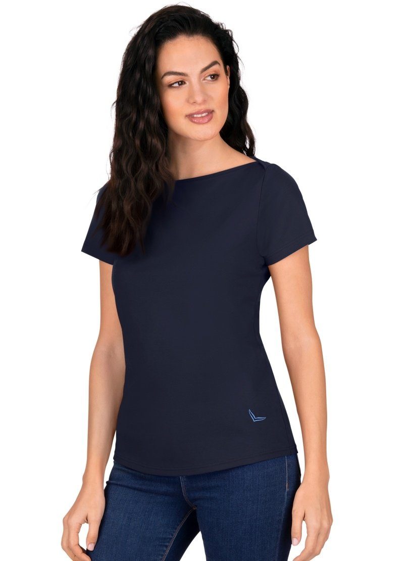 TRIGEMA T-Shirt Öko-Qualität Trigema Damen in navy-C2C Schickes T-Shirt
