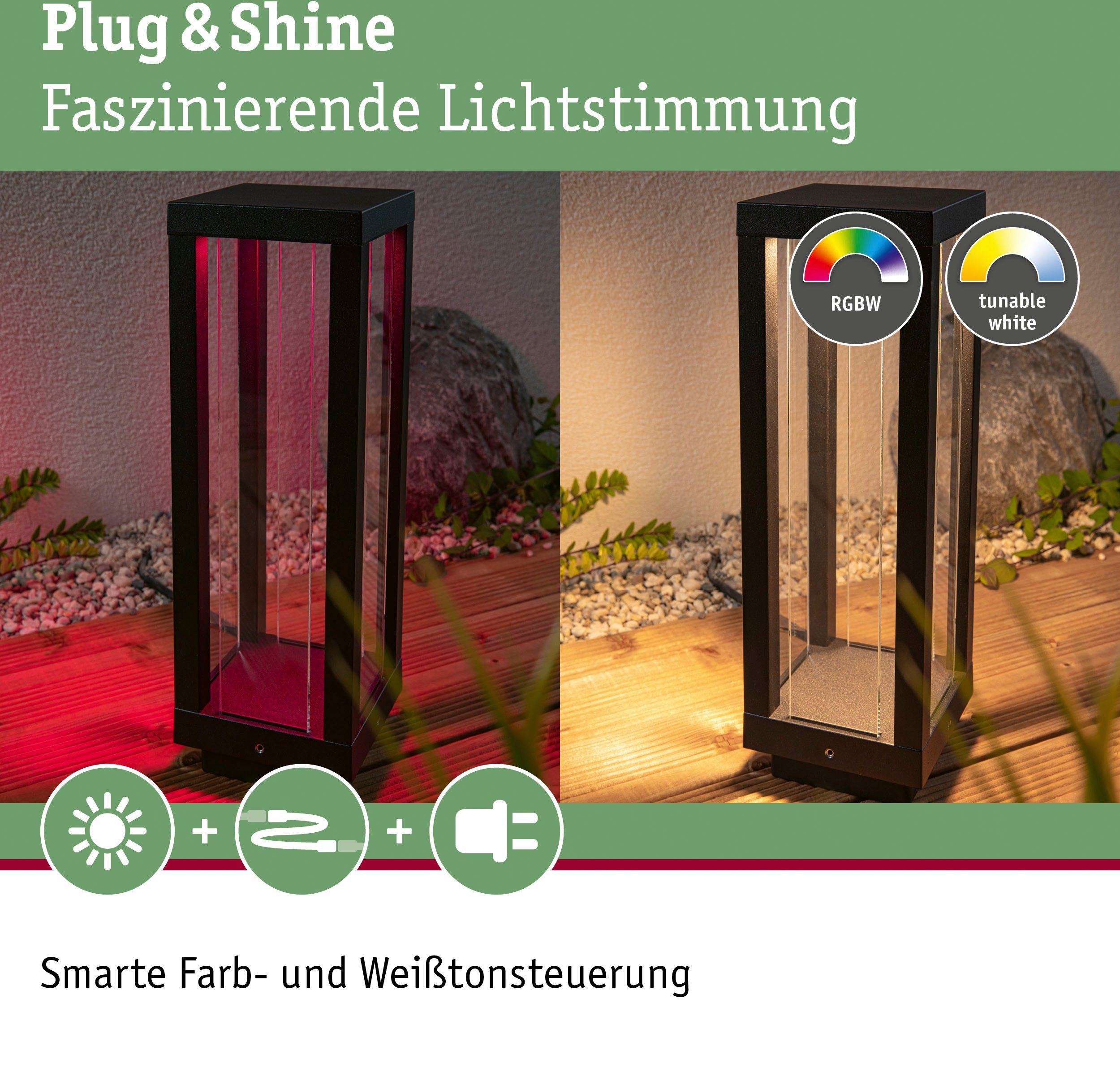 Paulmann LED Gartenleuchte Outdoor Plug Warmweiß, 30 ZigBee IP44 Classic RGBW IP44 Lantern Shine ZigBee & RGBW