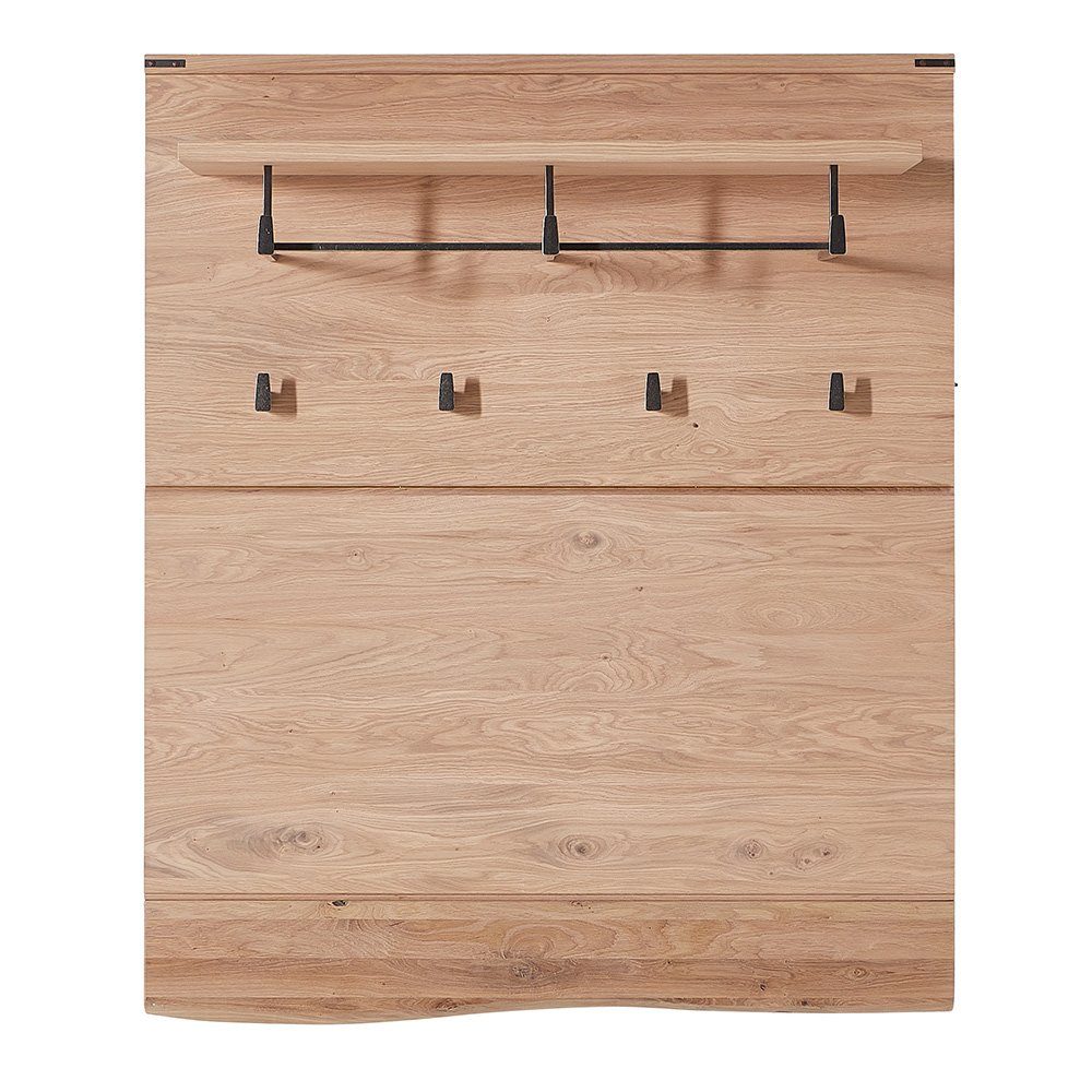 Lomadox Garderobenpaneel BESKO-55, in Eiche massiv mit Kleiderhaken B/H/T ca. 101/120/26 cm