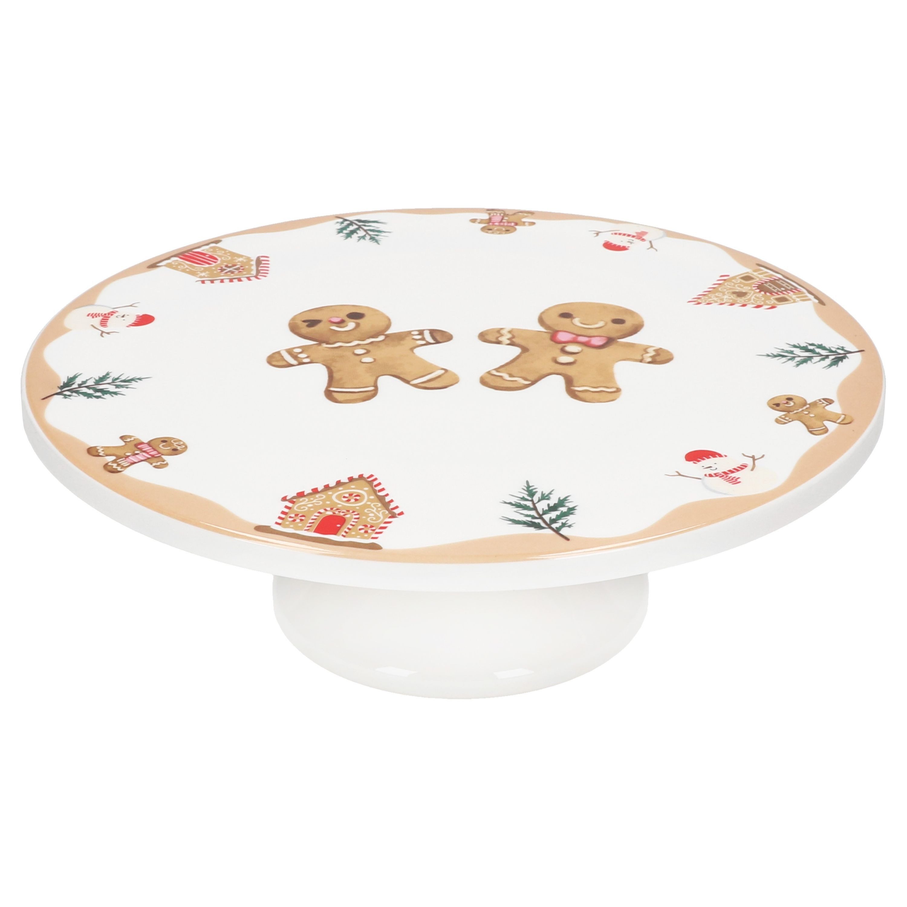 MamboCat Servierplatte Fred Tortenplatte auf Fuß Ø28cm Porzellan Weihnachten Kuchenständer, Porzellan