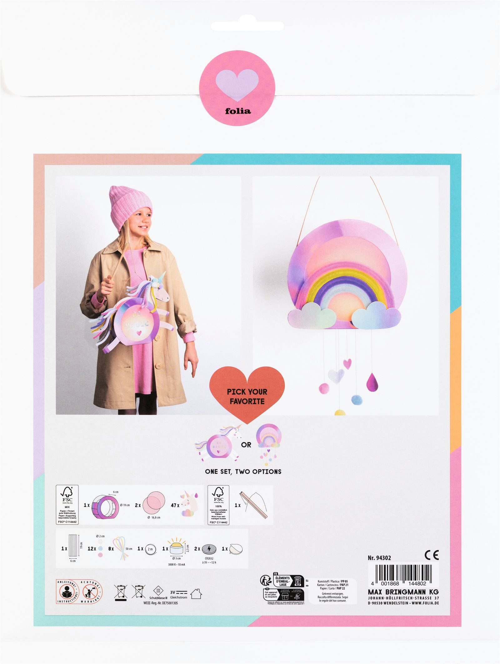 Folia Max Bringmann KG Papierlaterne DIY Laterne - Bastelset mit LED-Licht, günstig online kaufen