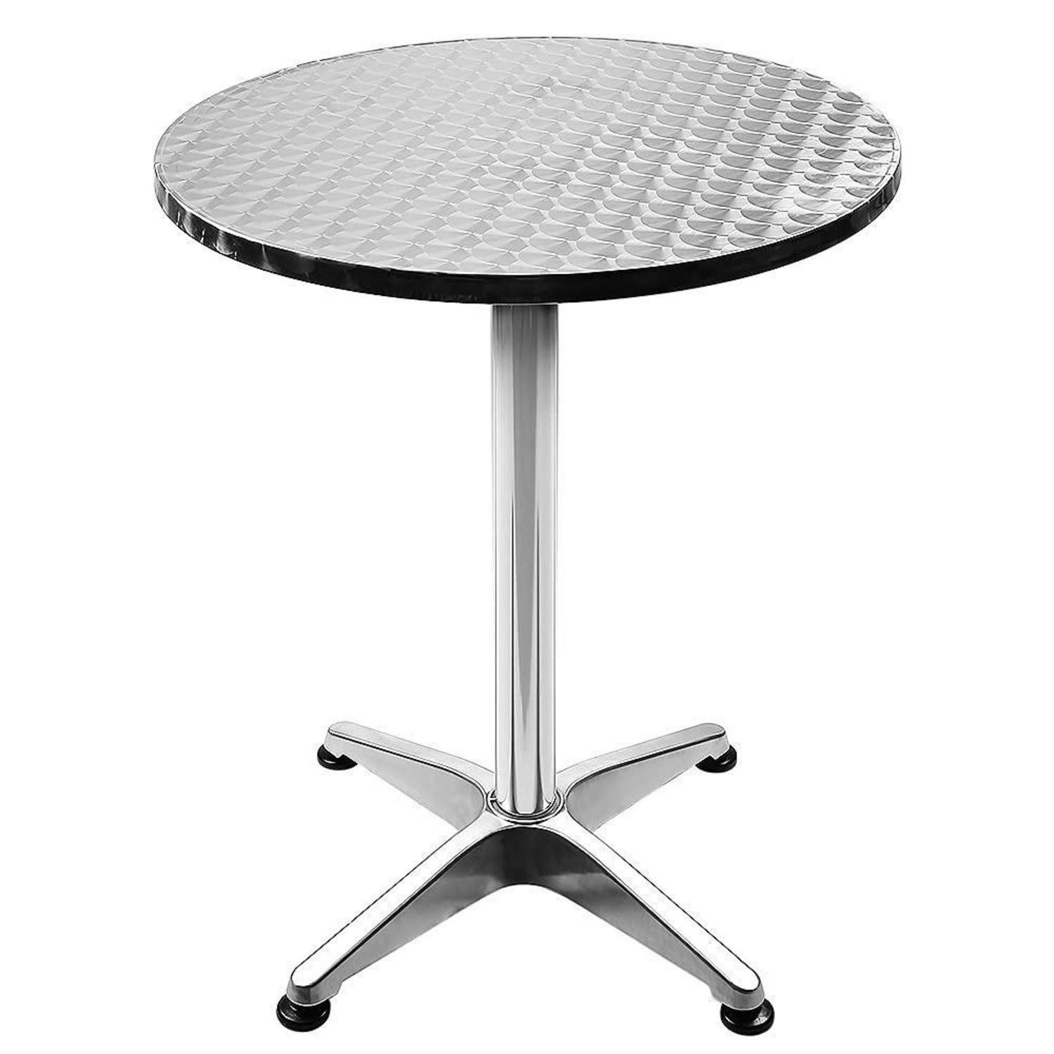 LuxusKollektion Stehtisch Stehtisch Edelstahl Alu Höhenverstellbar 70-110cm Rund 60cm (1-St)