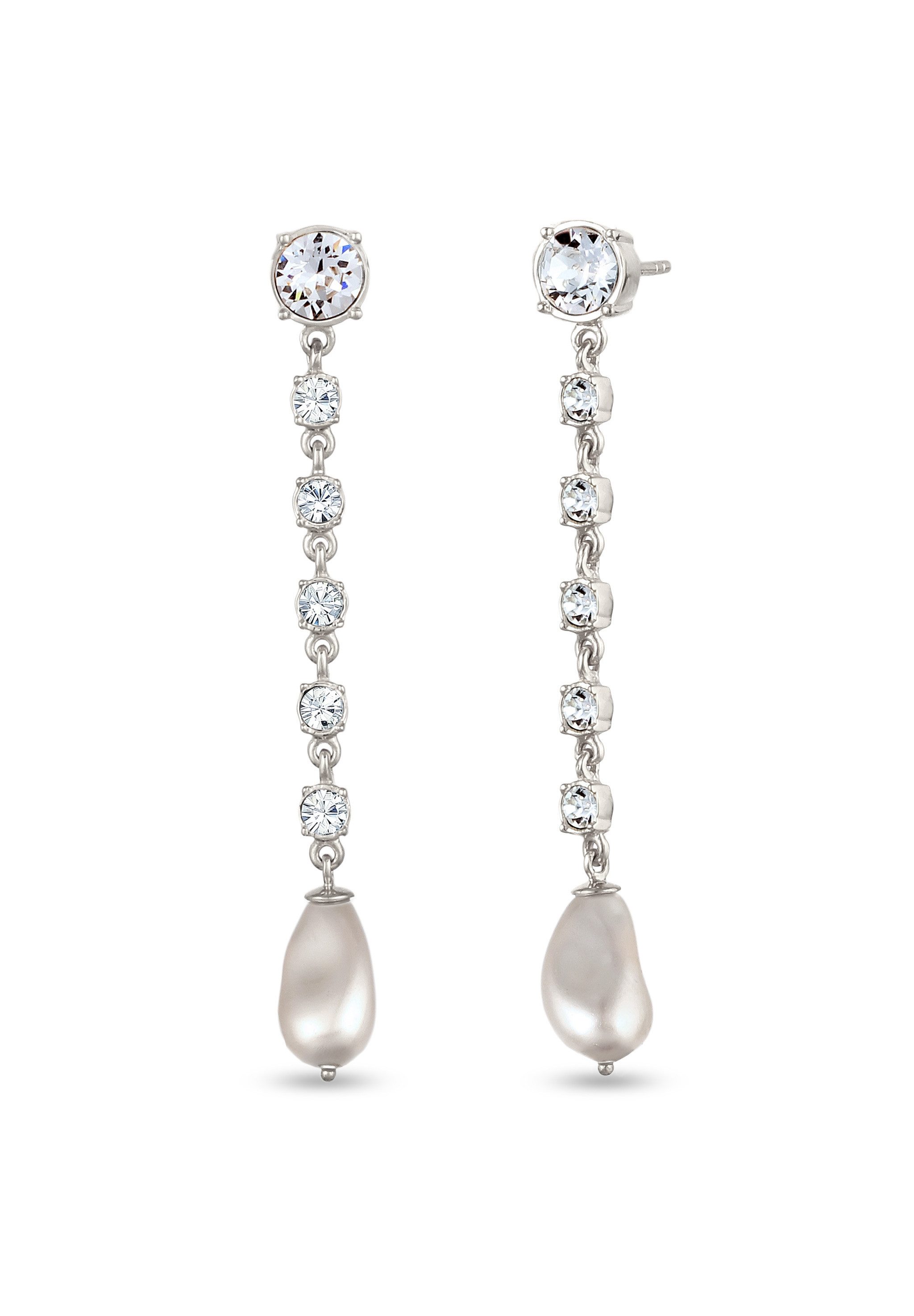 Paar Ohrstecker Ohrstecker mit Swarovski® Perlen Kristallen Weiß 925 Sterling Silber