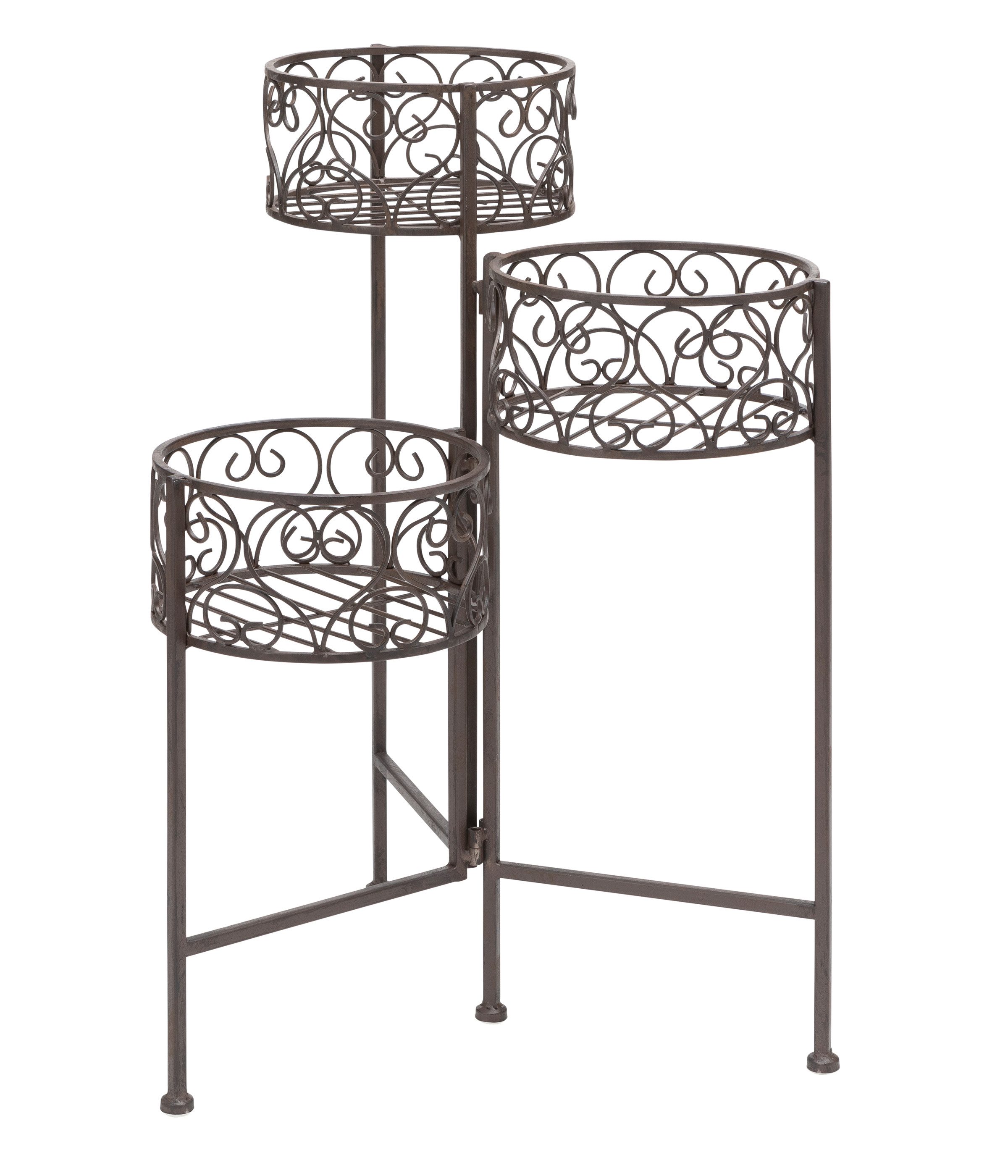 Dehner Blumenständer Blumenhocker Antik, 65 x 49 x 37.5 cm, Eisen pulverbes günstig online kaufen