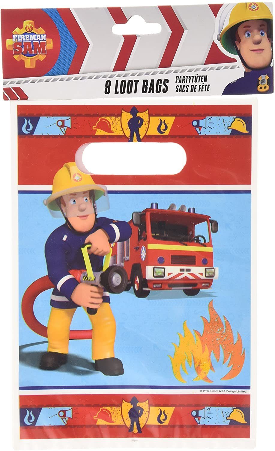 Amscan Spiel Feuerwehrmann Sam - Geschenktüten (8 Stück), Party-Dekoration