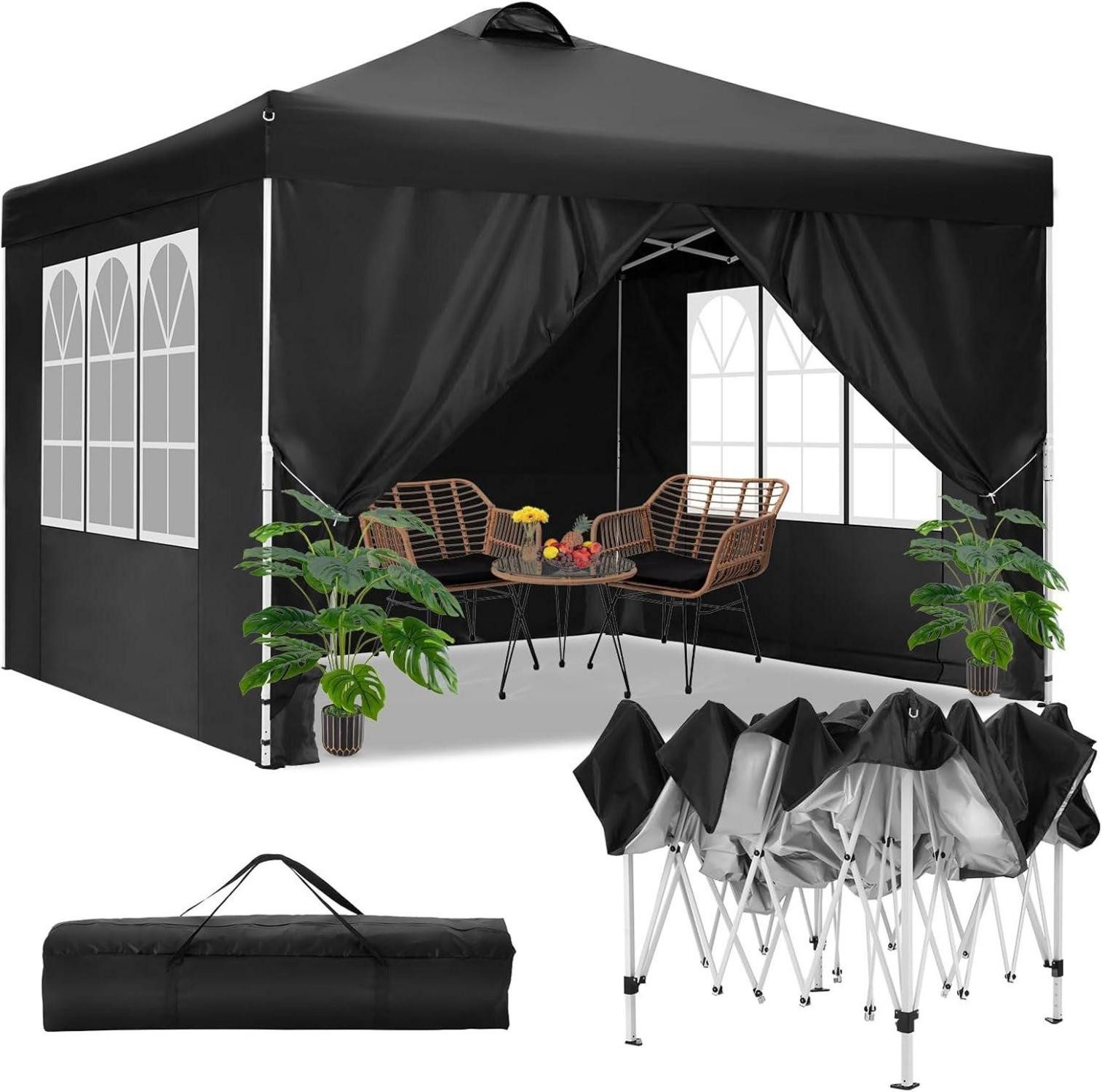 Faltpavillon Pavillon 3x3m Wasserdicht Stabil Winterfest Faltpavillon mit