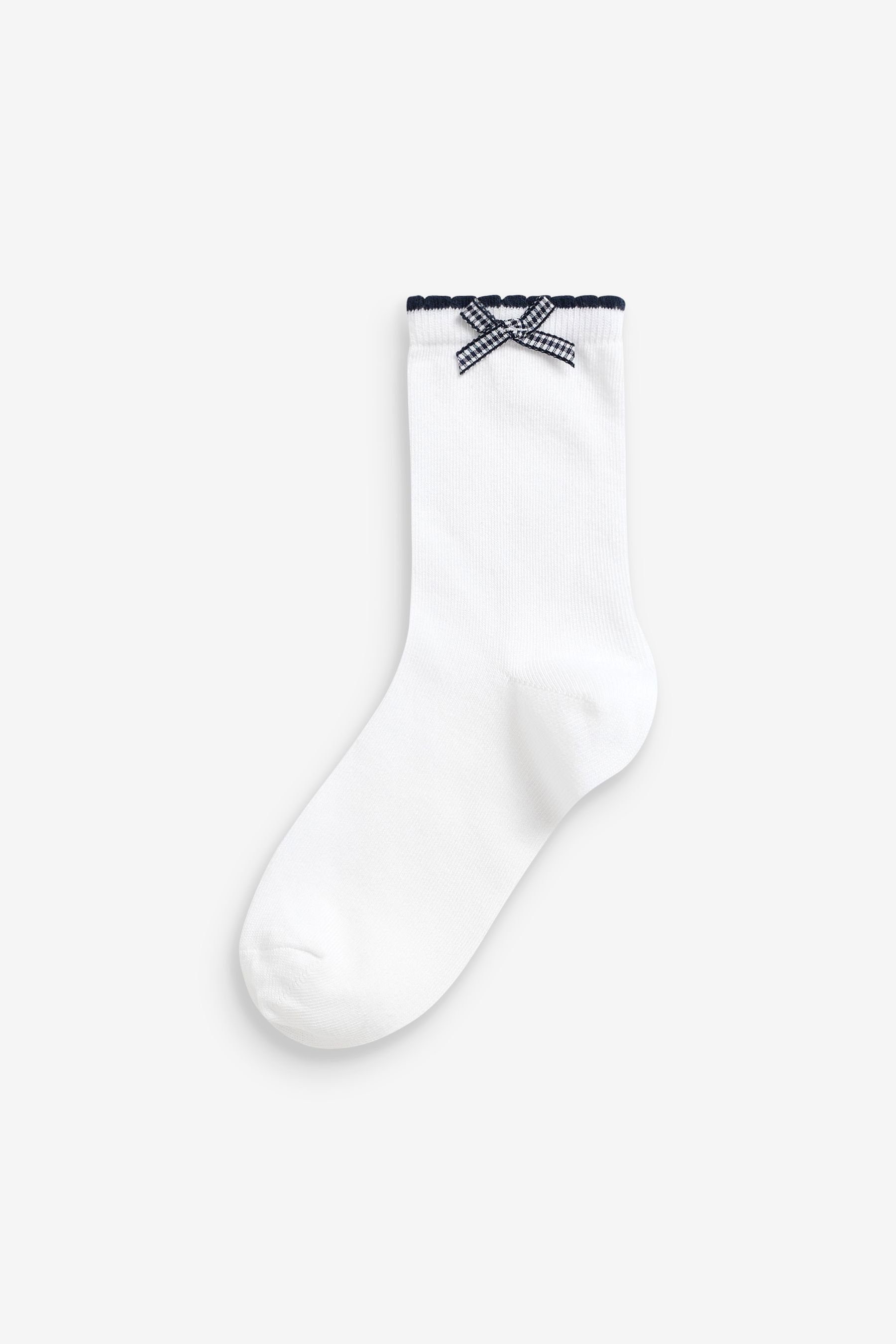 Next Kurzsocken 5 x Vichykaro-Söckchen hohem mit Navy Baumwollanteil (5-Paar)