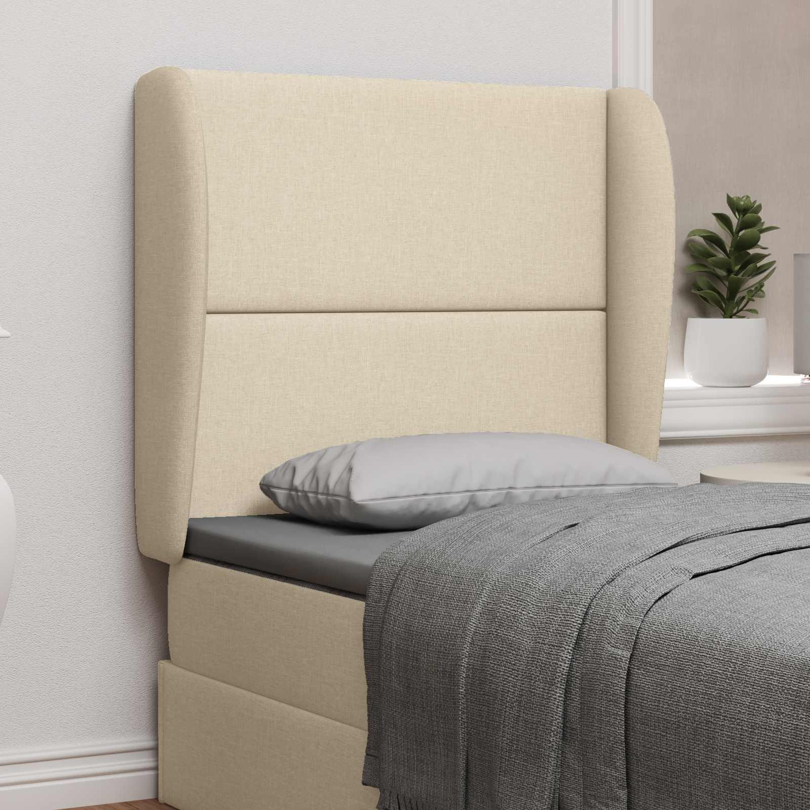 vidaXL Betthimmel Kopfteil Ohr Creme 80 x 23 x 6 cm Stoff (1-tlg)