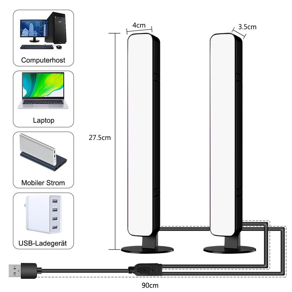 Rosnek LED Lichtleiste RGB, 16 Farben, dimmbar, Musiksyn, für Spielzimmer B günstig online kaufen