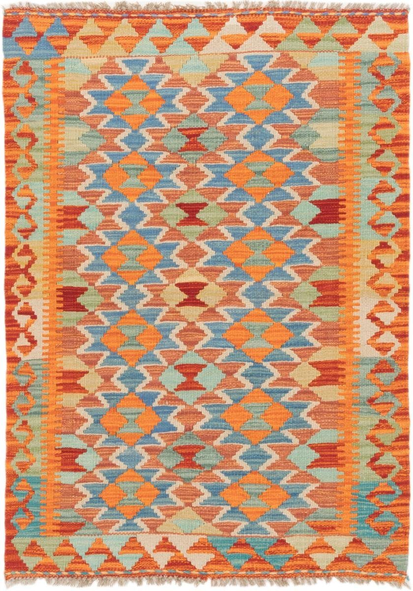 Orientteppich Kelim Afghan 90x123 Handgewebter Orientteppich, Nain Trading, rechteckig, Höhe: 3 mm