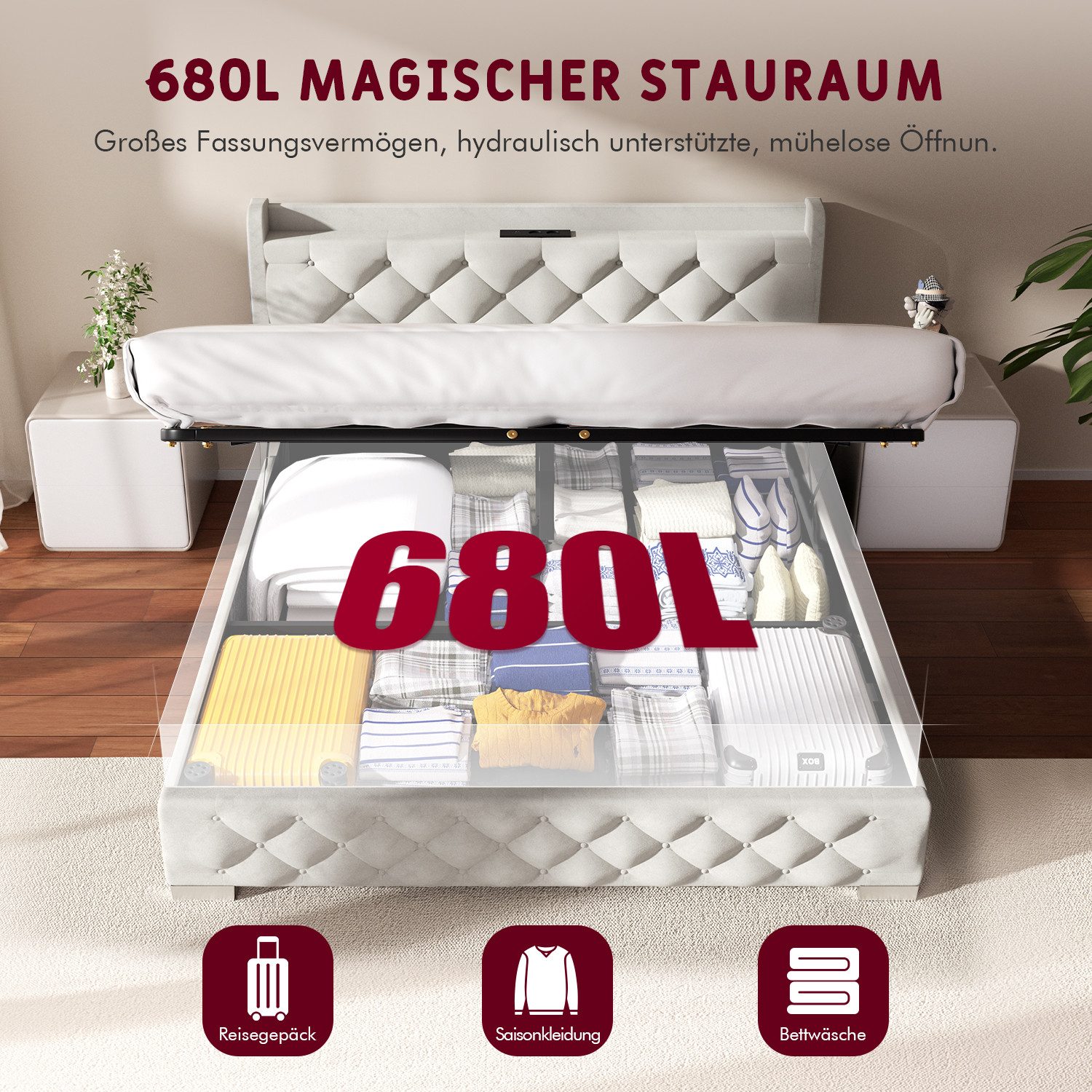 Lexzurn Polsterbett Polsterbett 140 x 200 günstig online kaufen