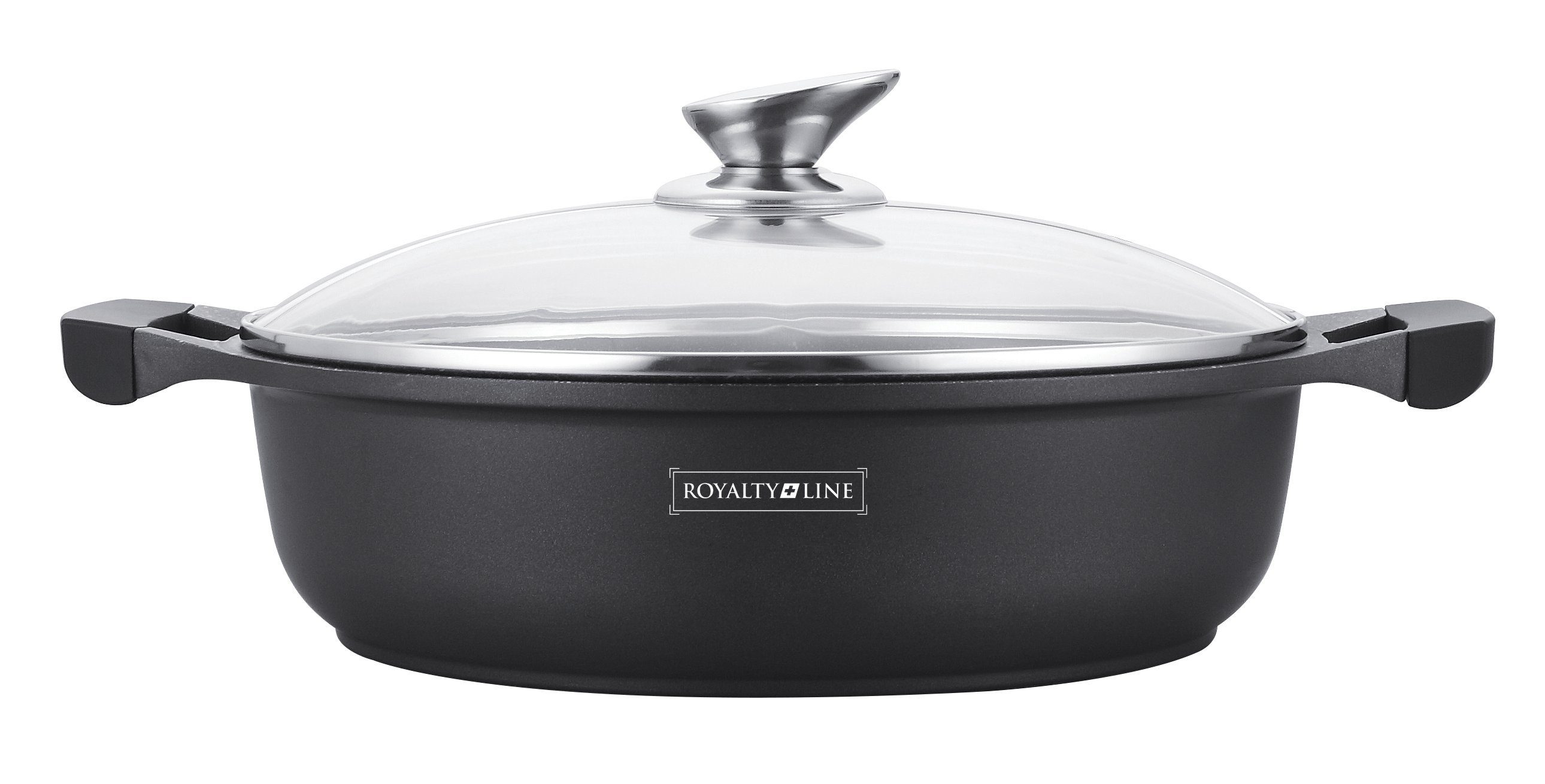 Royalty Line Topf-Set XL Kochtopf Topf Pfanne Glasdeckel Aluguss Ø30 Royalty Line RL-BR30ML, Aluminiumguss