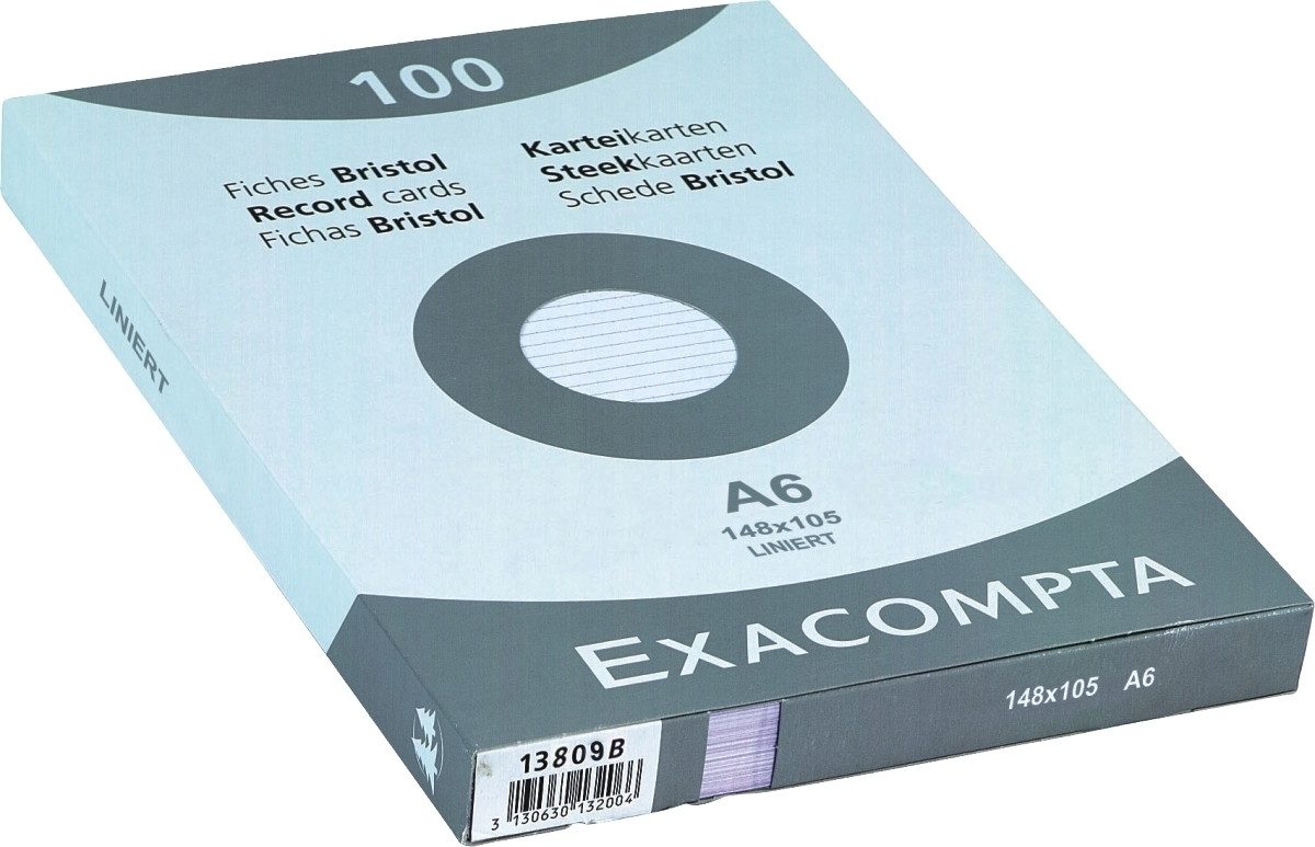 EXACOMPTA Karteikarten Karteikarten A6 liniert weiß VE=100 Stück