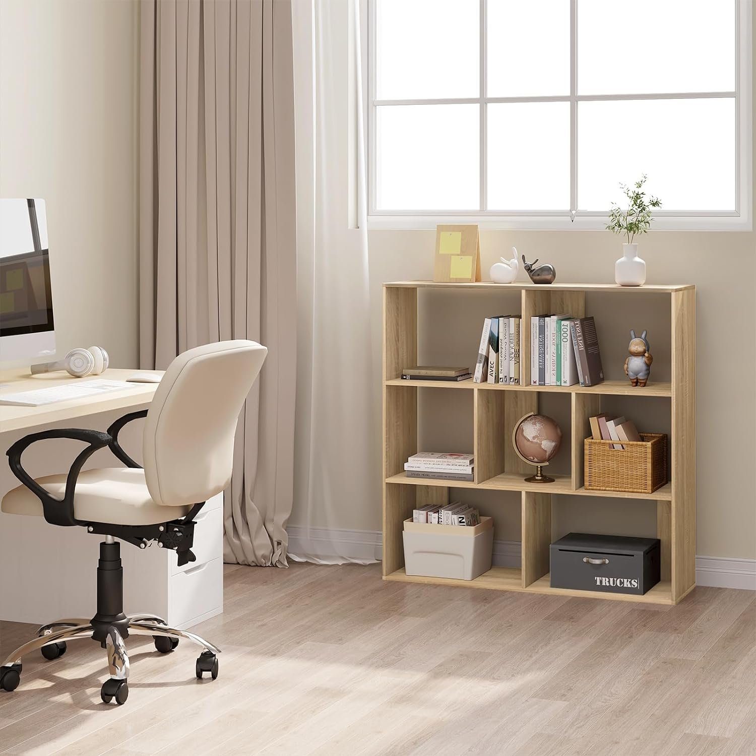 EUGAD Bücherregal, 1-tlg., Würfelregal mit 7 Fächern, Raumteiler 100x100x30 günstig online kaufen