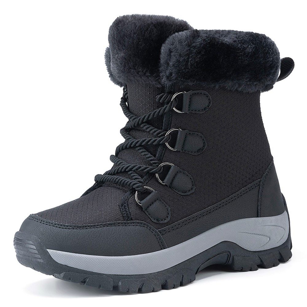 HUSK'SWARE Schneeschuhe Warme gefütterte Winterstiefel (Warme Wanderschuhe, High-Top-Schuhe), Mit weichem Kunstfellrand