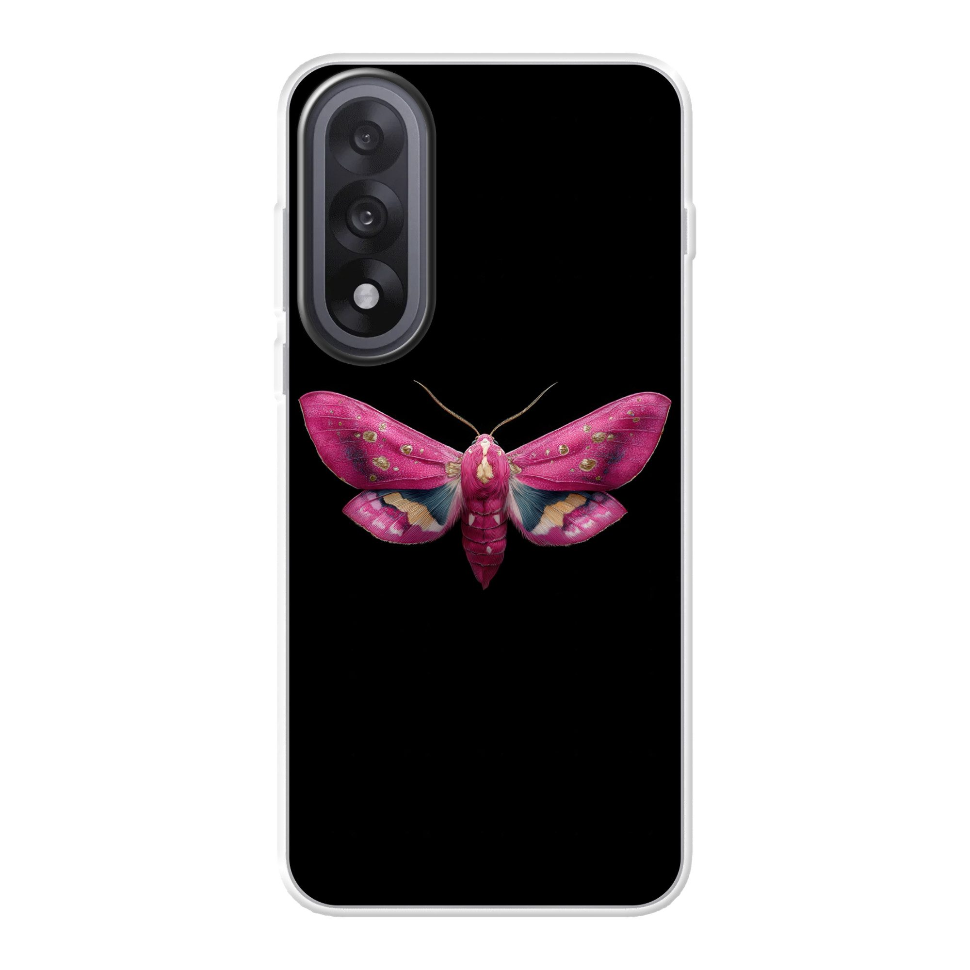 MuchoWow Handyhülle für OnePlus Nord 5 Schmetterling - Rosa - Motte, Handy Case, Silikon, Bumper Case Dünn