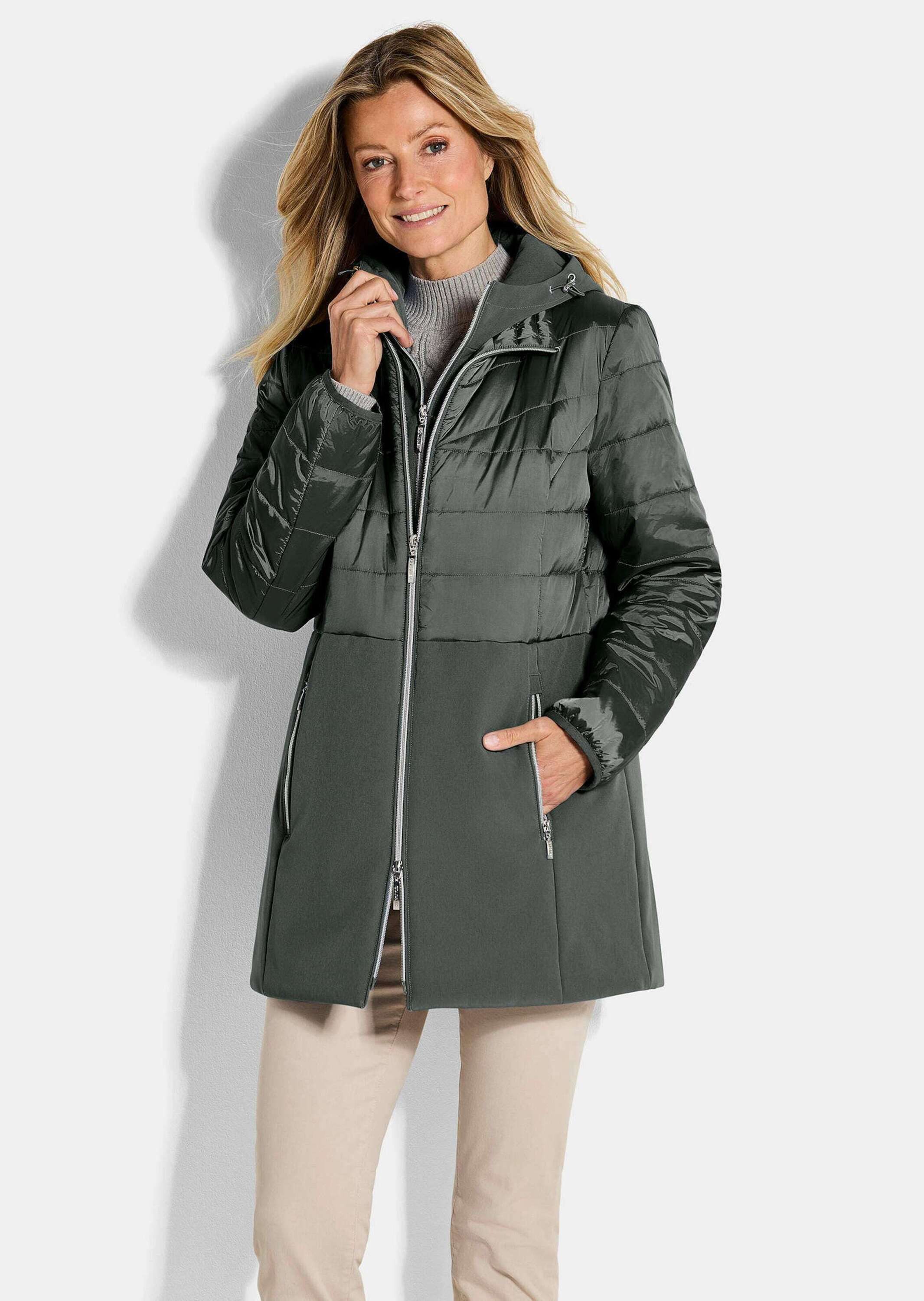 Kurzmantel Steppmantel mit Softshell-Einsatz