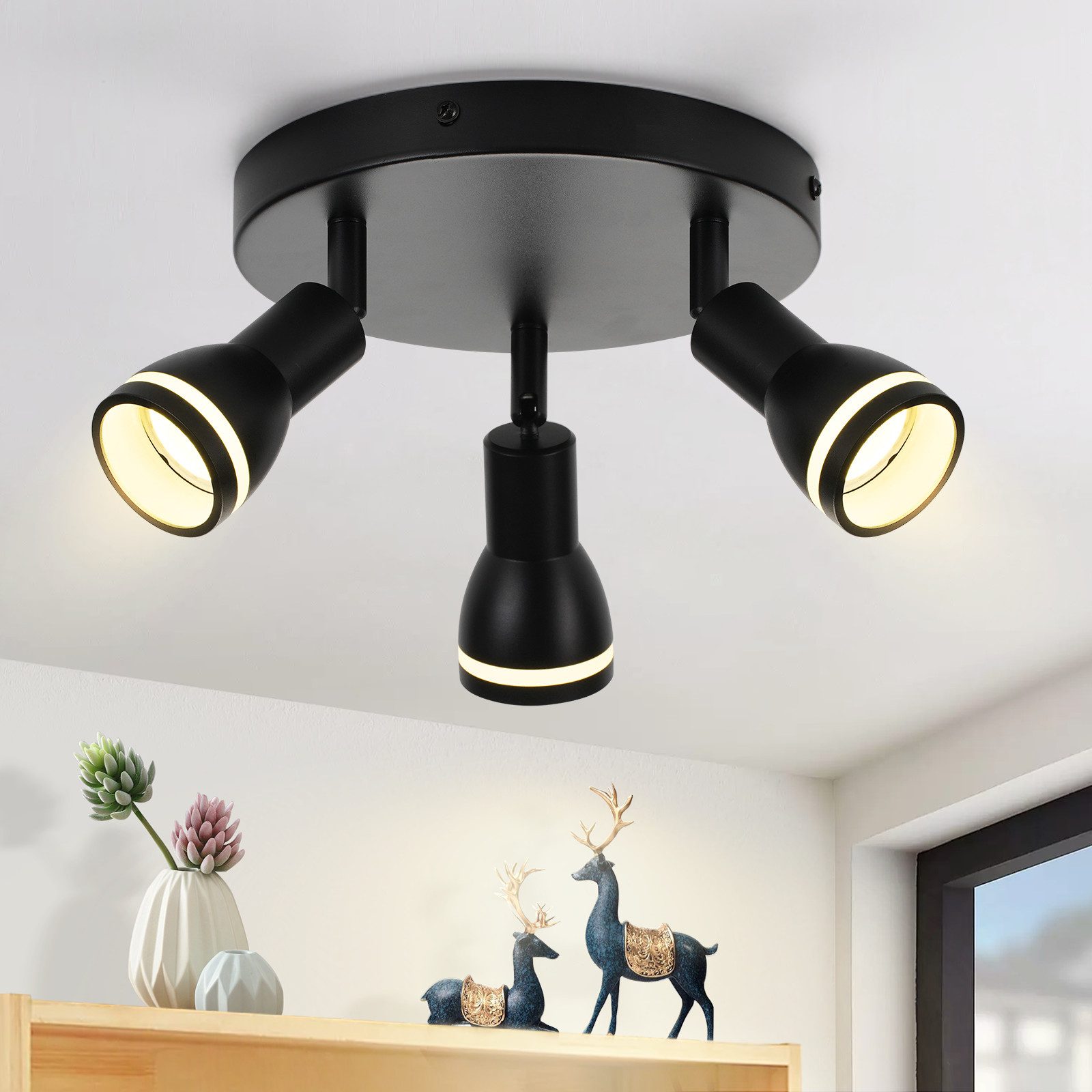 ZMH Deckenstrahler 3-Flammig Deckenlampe Metall GU10 günstig online kaufen