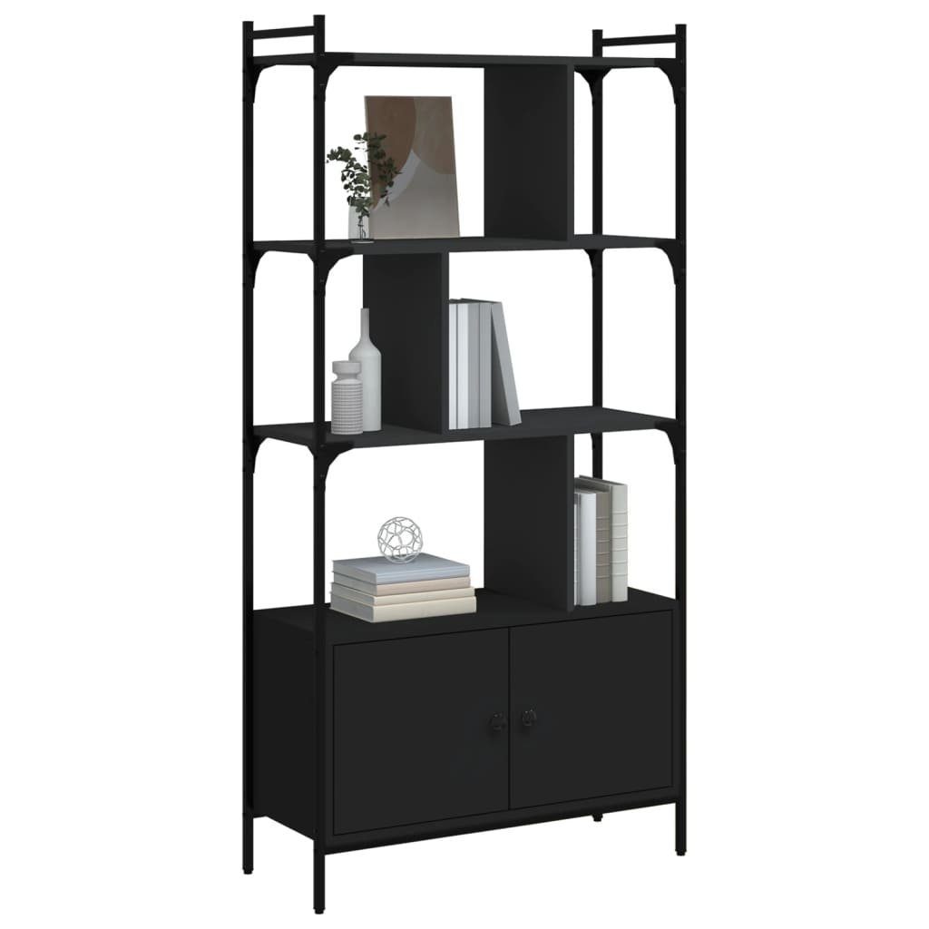 vidaXL Bücherregal Bücherregal mit Türen Schwarz günstig online kaufen