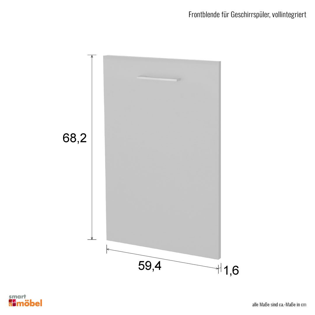 Flex-Well Spülenunterschrank Frontblende für vollintegrierten Geschirrspüle günstig online kaufen