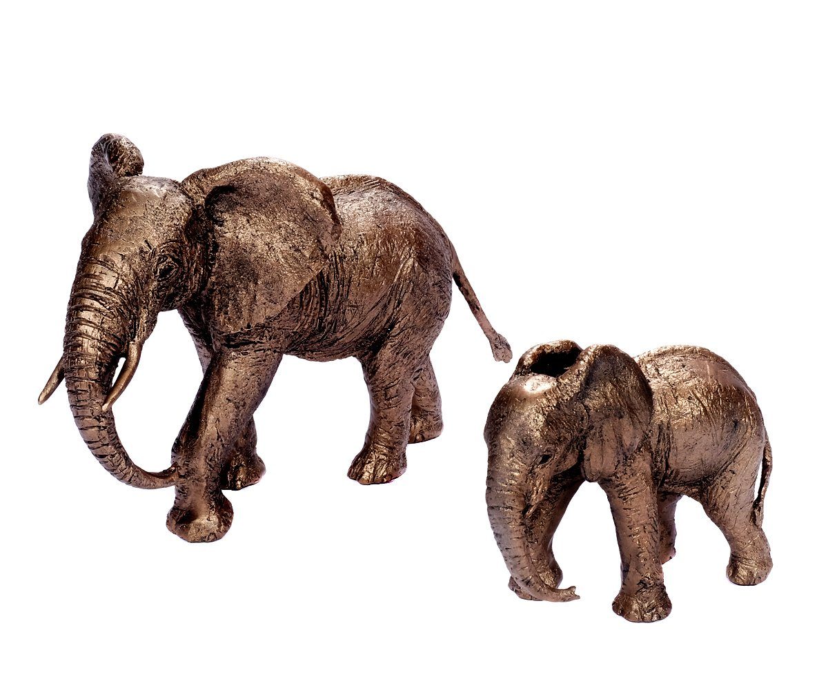 Dekofigur ELEFANT Baby spielend ebensecht  Wild Deko Afrika Elefanten NEU 