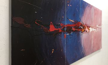 WandbilderXXL Gemälde Deep Sea Eruption 170 x 70 cm, Abstraktes Gemälde, handgemaltes Unikat