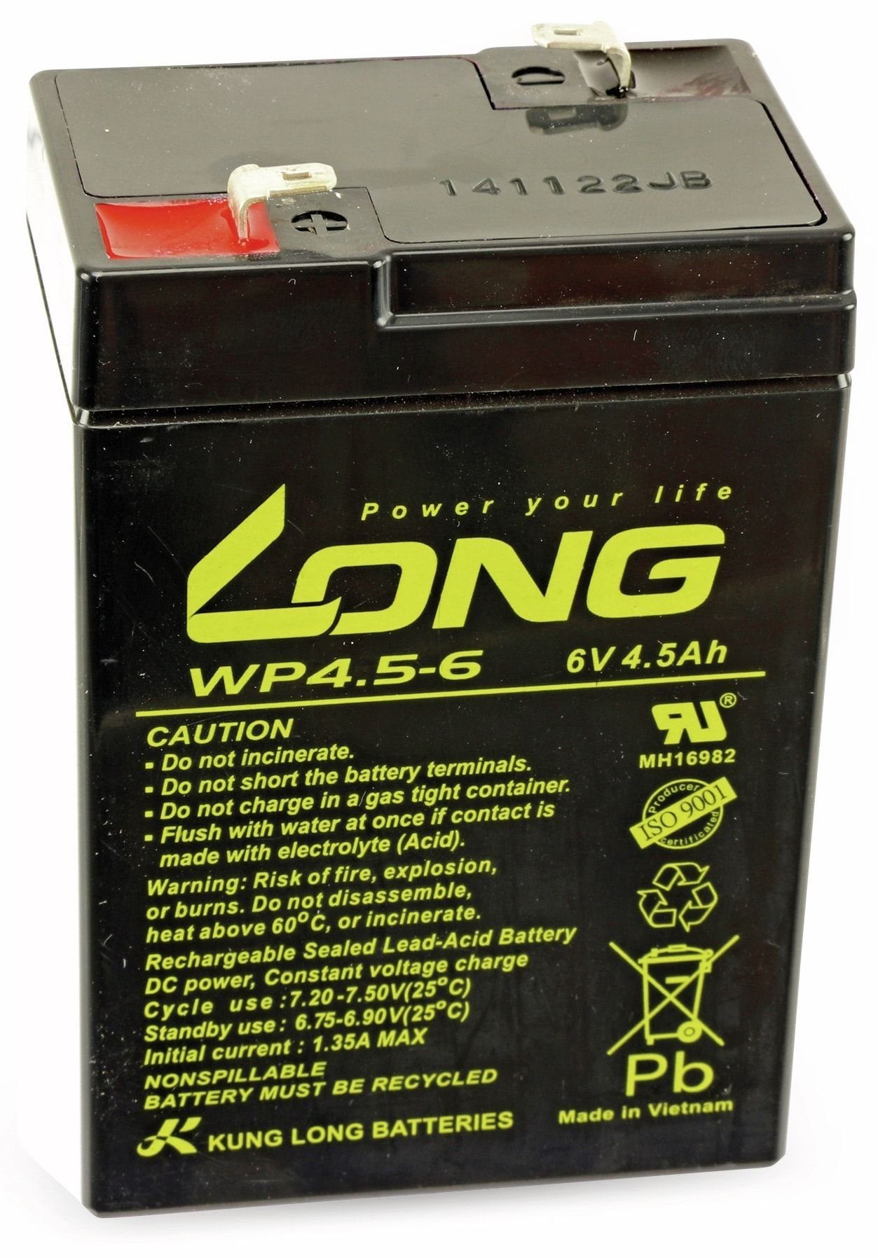 Kung Long KUNG LONG Blei-Akkumulator WP4,5-6, 6 V-/4,5 Ah Bleiakkus