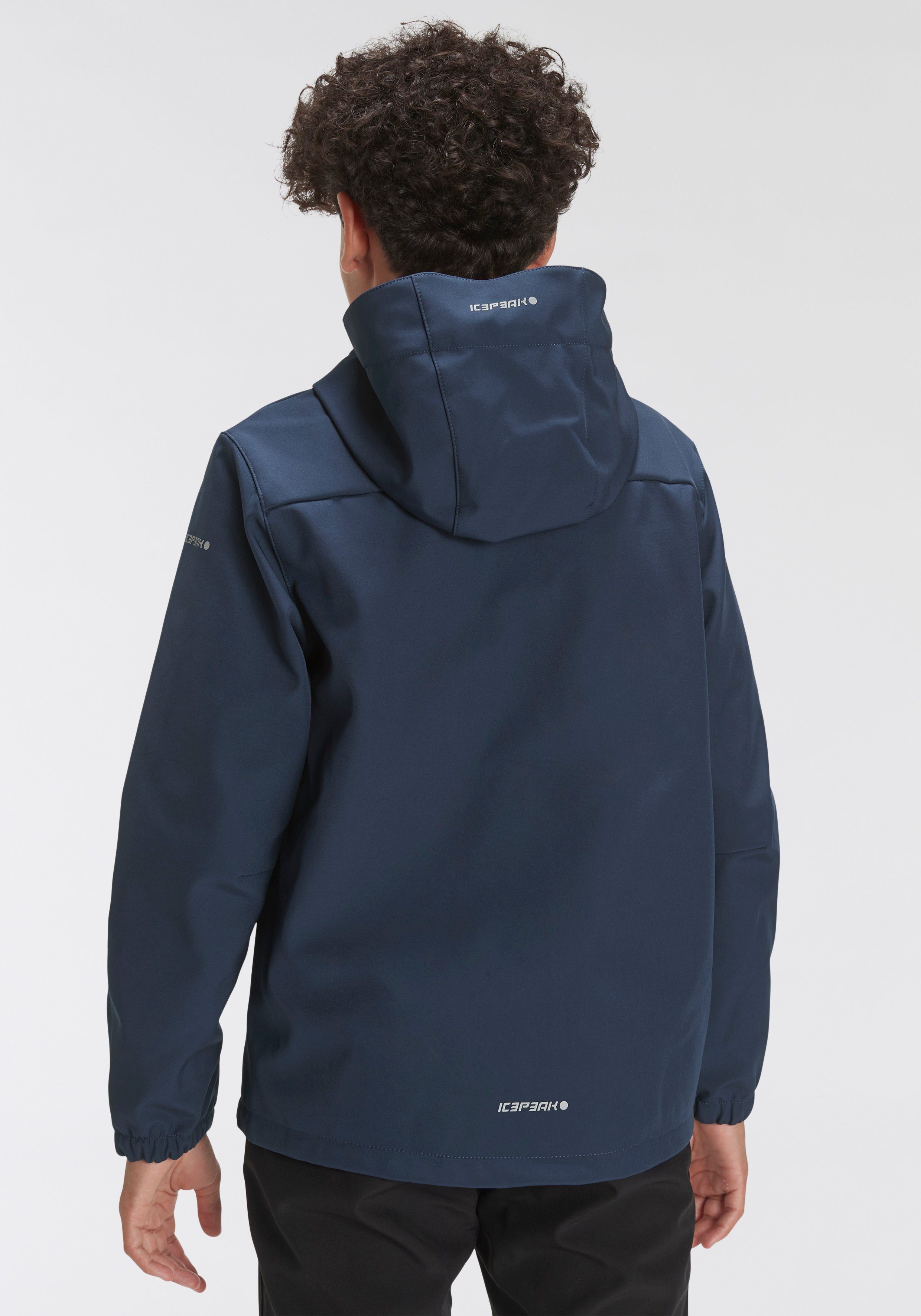 und Material wasserabweisendem BLUE KONAN für - winddichtem Softshelljacke Icepeak DARK aus Kinder