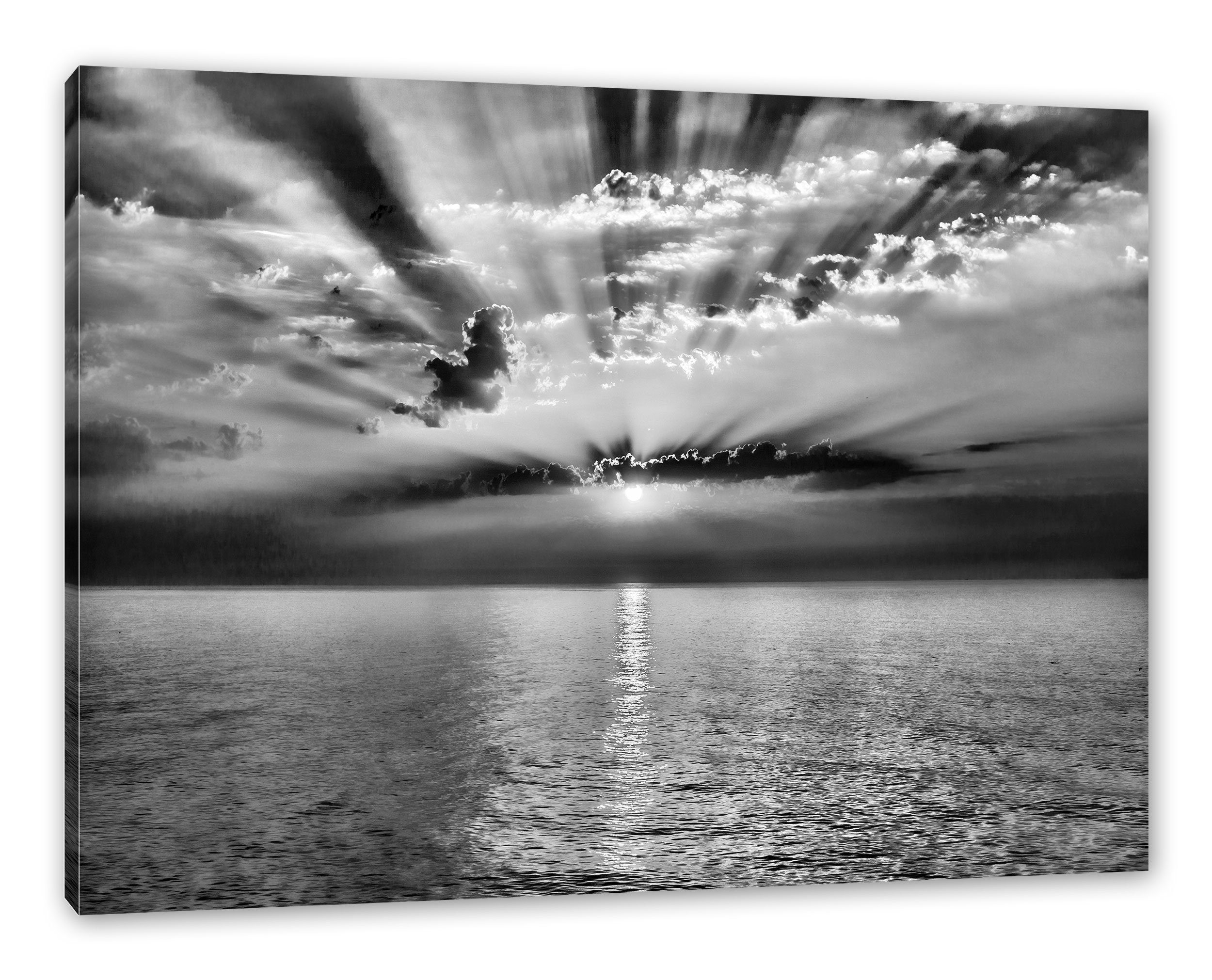 Pixxprint Leinwandbild Meer im Sonnenaufgang, Meer im Sonnenaufgang (1 St), günstig online kaufen