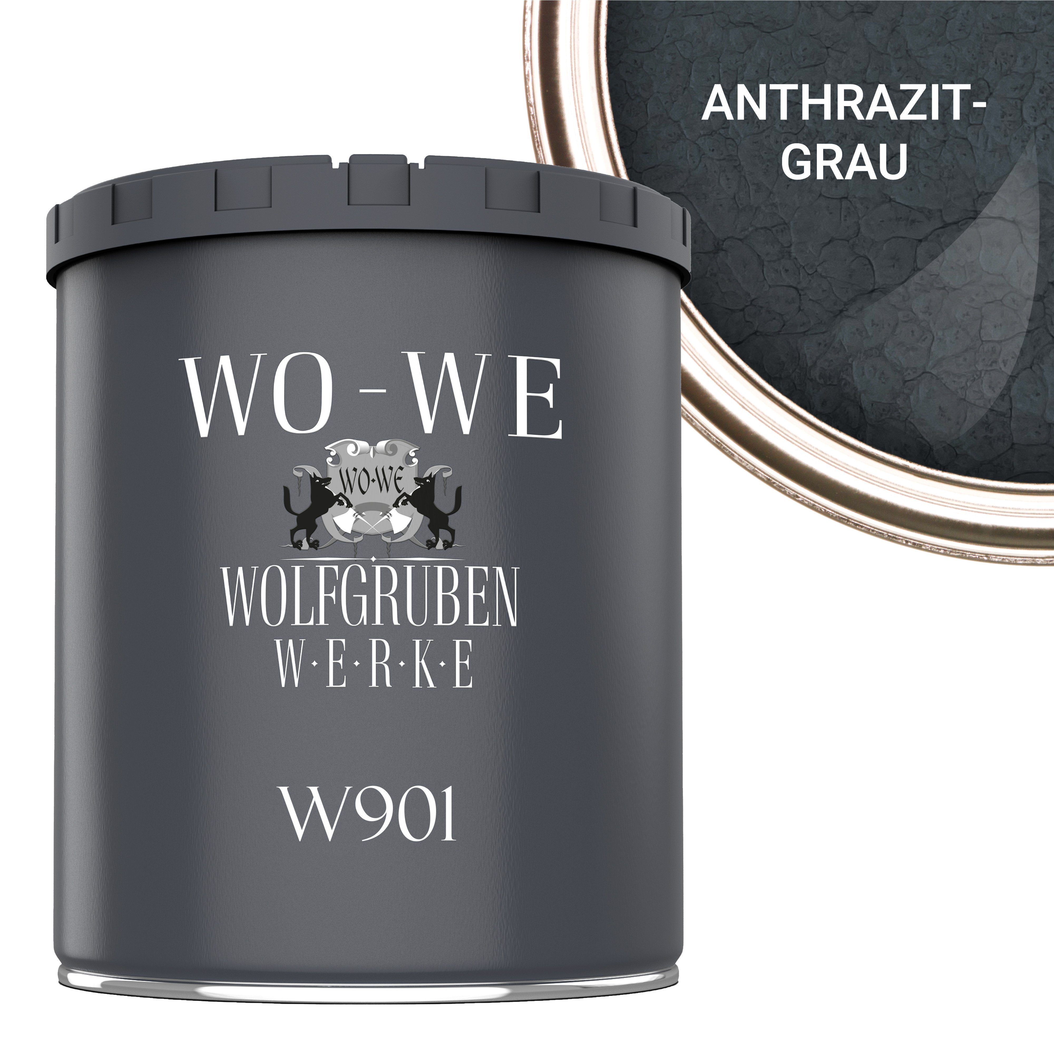 WO-WE Metallschutzlack Hammerschlaglack Hammerschlag Effektlack W901, 1-5L, Glänzend