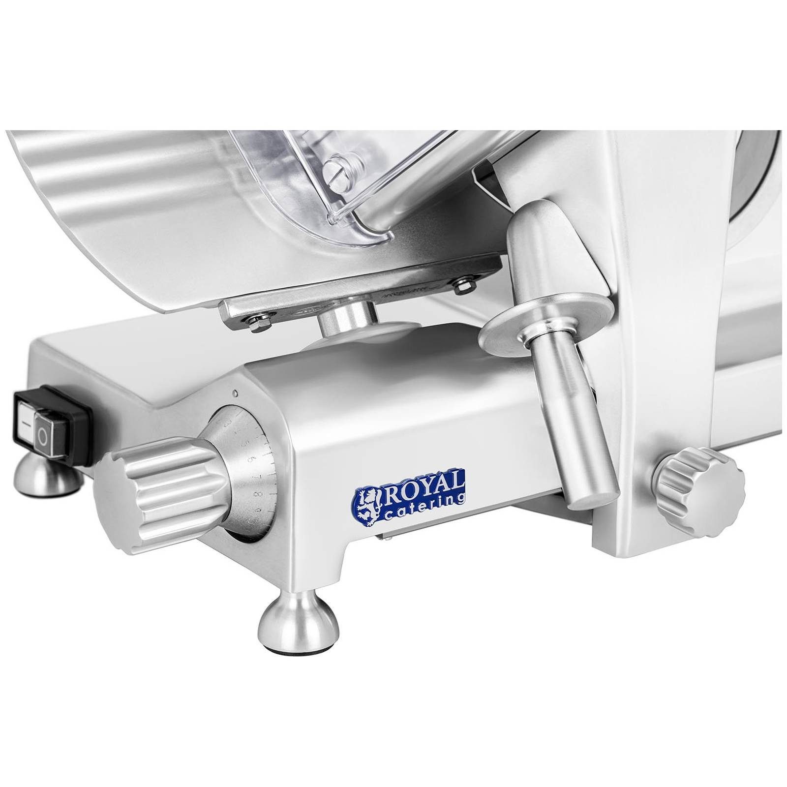 Royal Catering Allesschneider Aufschnittmaschine 0 - 12 mm Ø 250 mm Schneidemaschine 180 W 300 U/min, 180 W