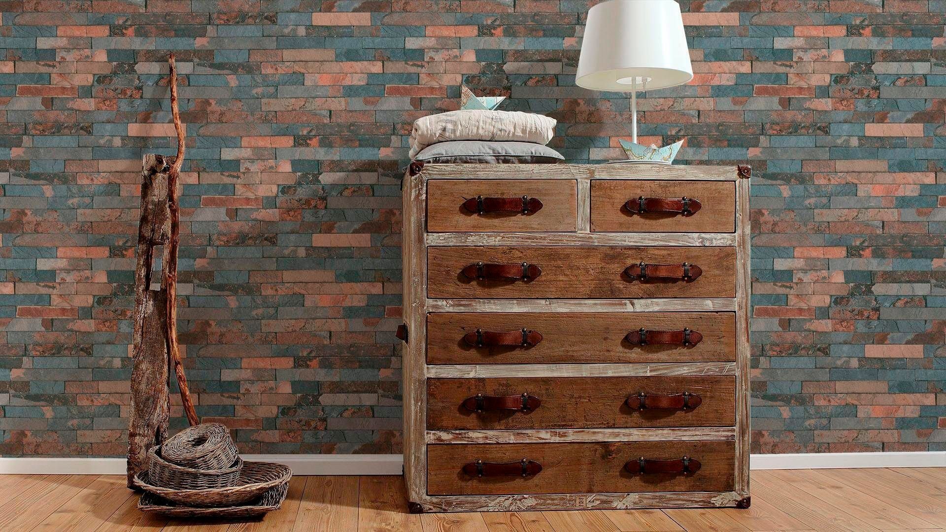 living walls Vliestapete Best of Wood`n Stone 2nd Edition, Steinoptik, Tapete Stein