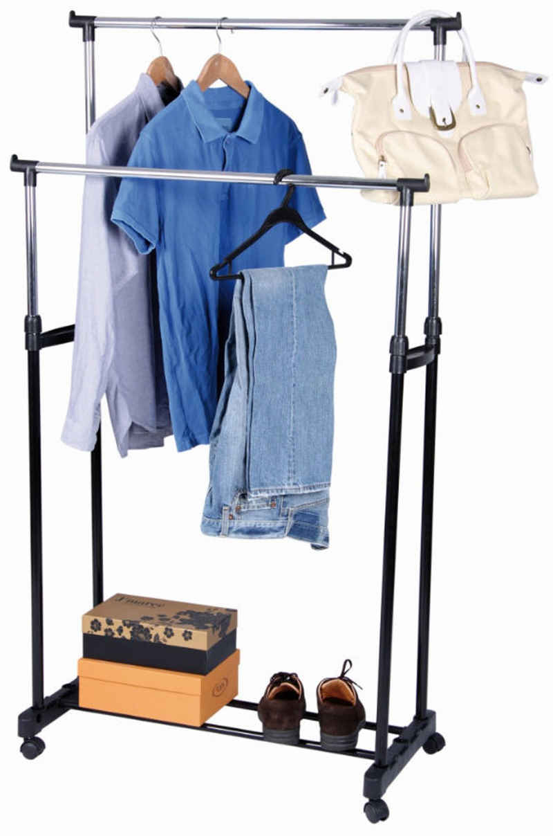 Spetebo Kleiderstange Kleiderständer mit Doppelstange verstellbar (Stück, 1 St., Kleiderstange), höhenverstellbar