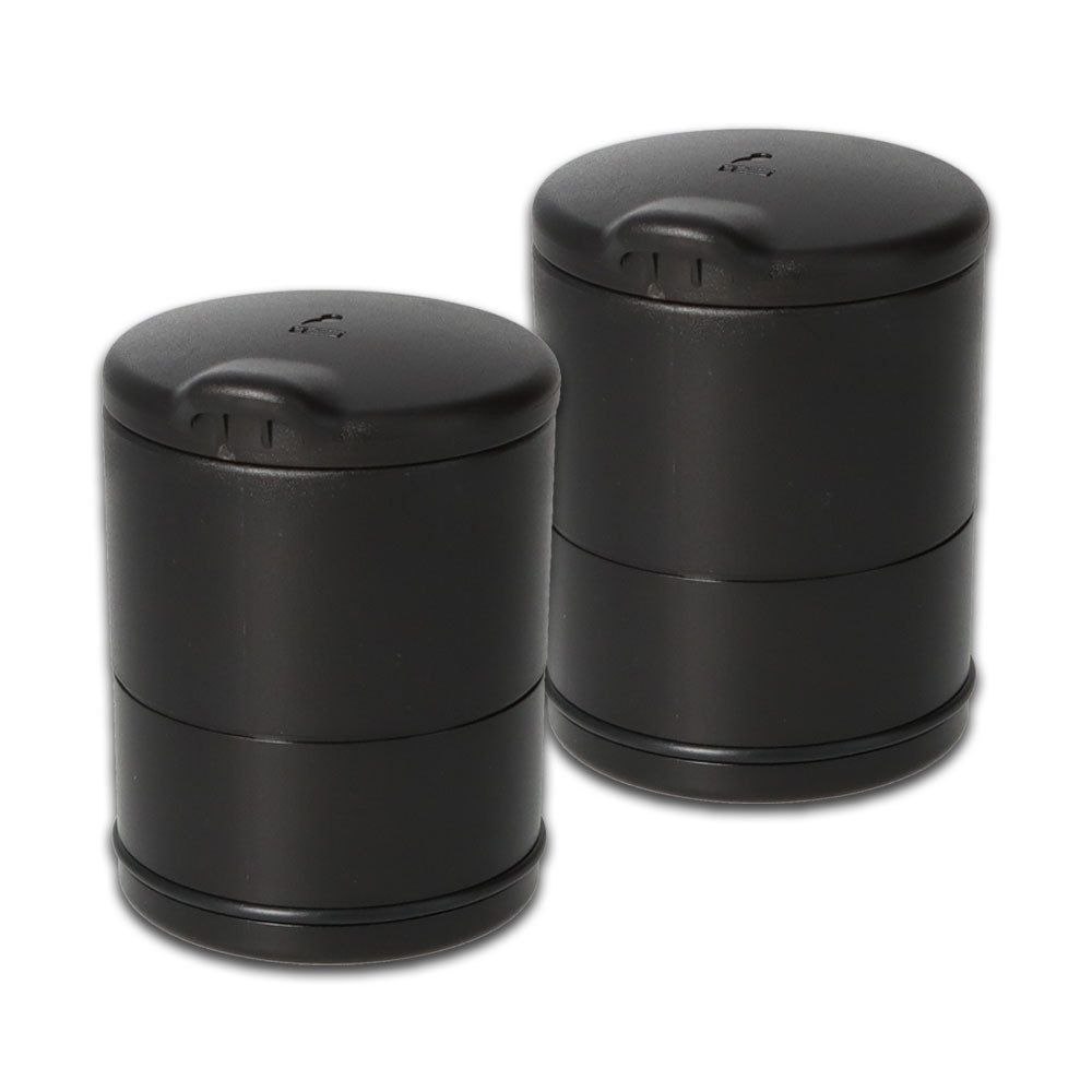 Aschenbecher 2x Autoaschenbecher Outdoor KFZ Auto Ascher Getränkehalter Schwarz