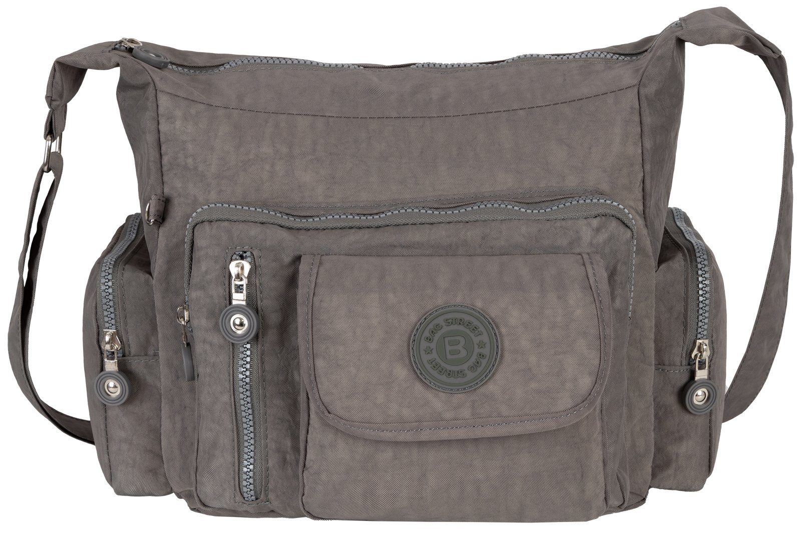BAG STREET Umhängetasche Damentasche Umhängetasche Handtasche Schultertasche Taupe Grau, als Schultertasche, Umhängetasche tragbar
