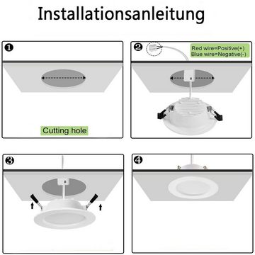 oyajia LED Einbaustrahler 10er Set Ultra Flach Bad Spots Lampe Deckenspots 30mm, 3W-12W, 3W Einbaustrahler Ø 83mm, LED fest integriert, Deckenspot für Wohnzimmer, Schlafzimmer und Küche