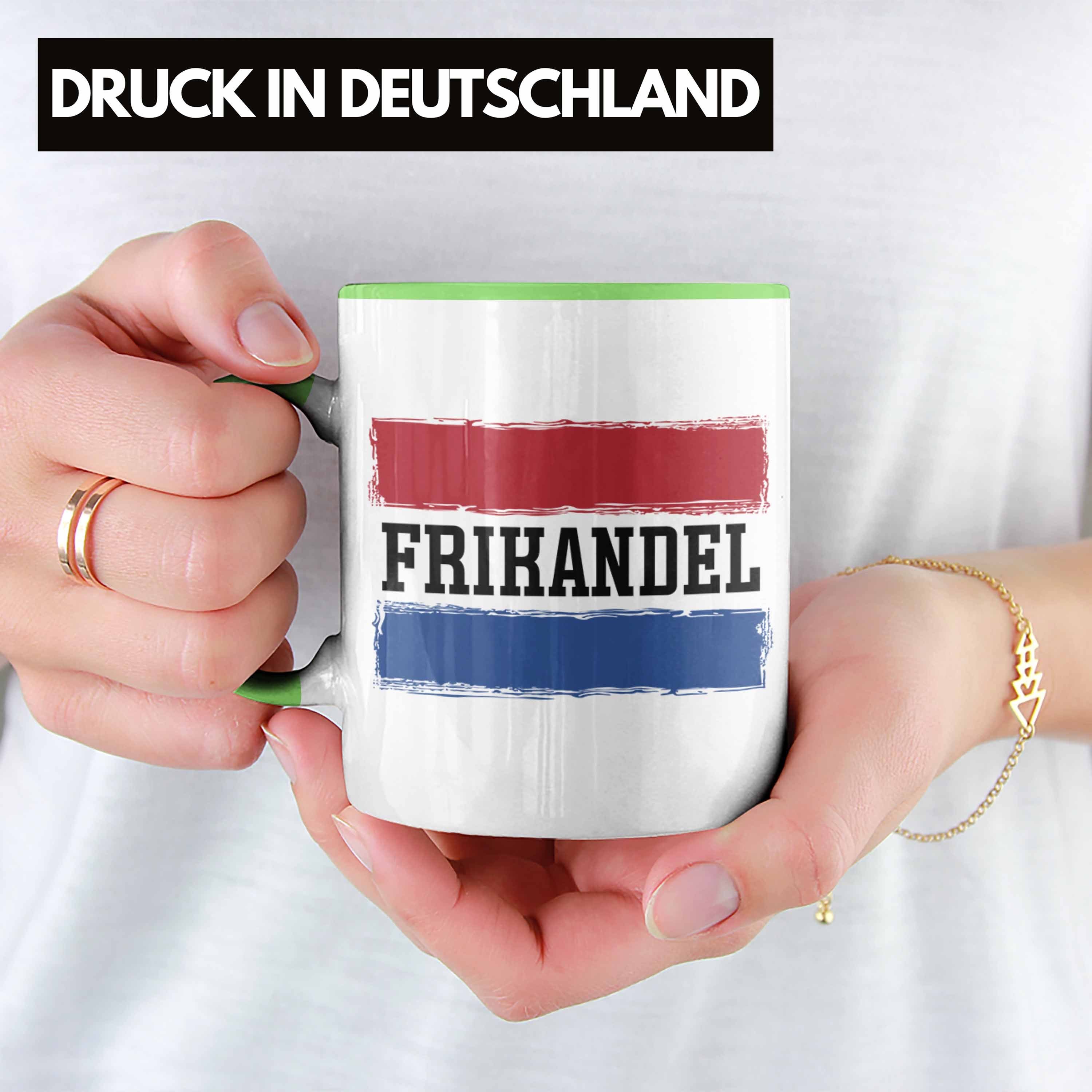 Holländer Trendation Tasse Geschenk Tasse Geschenkidee Grün Frikandel Hollan Holland Flagge