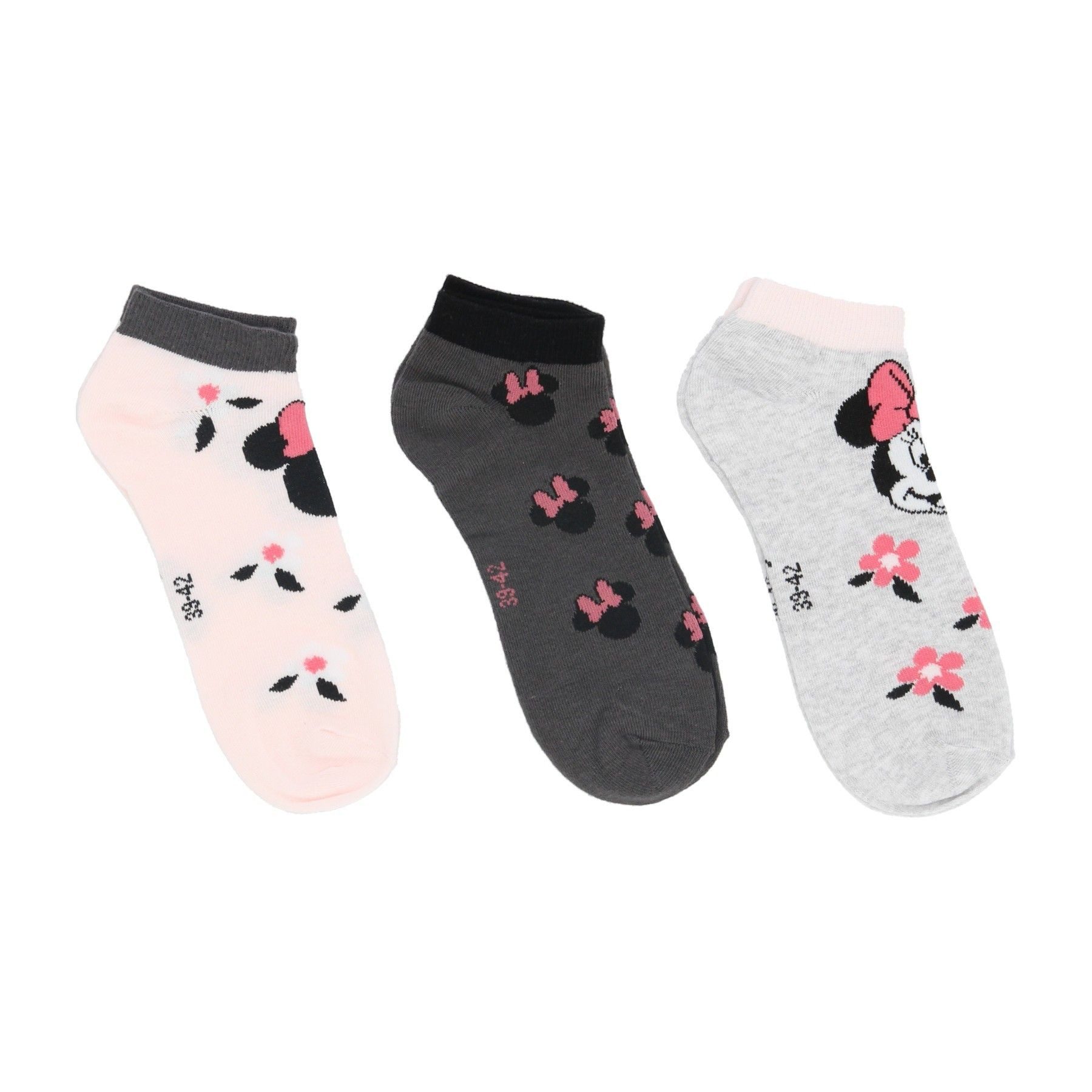 Textiel Trade B.V. Kurzsocken Disney Minnie Mouse 3er-Pack Sneaker-Socken Damen Baumwolle