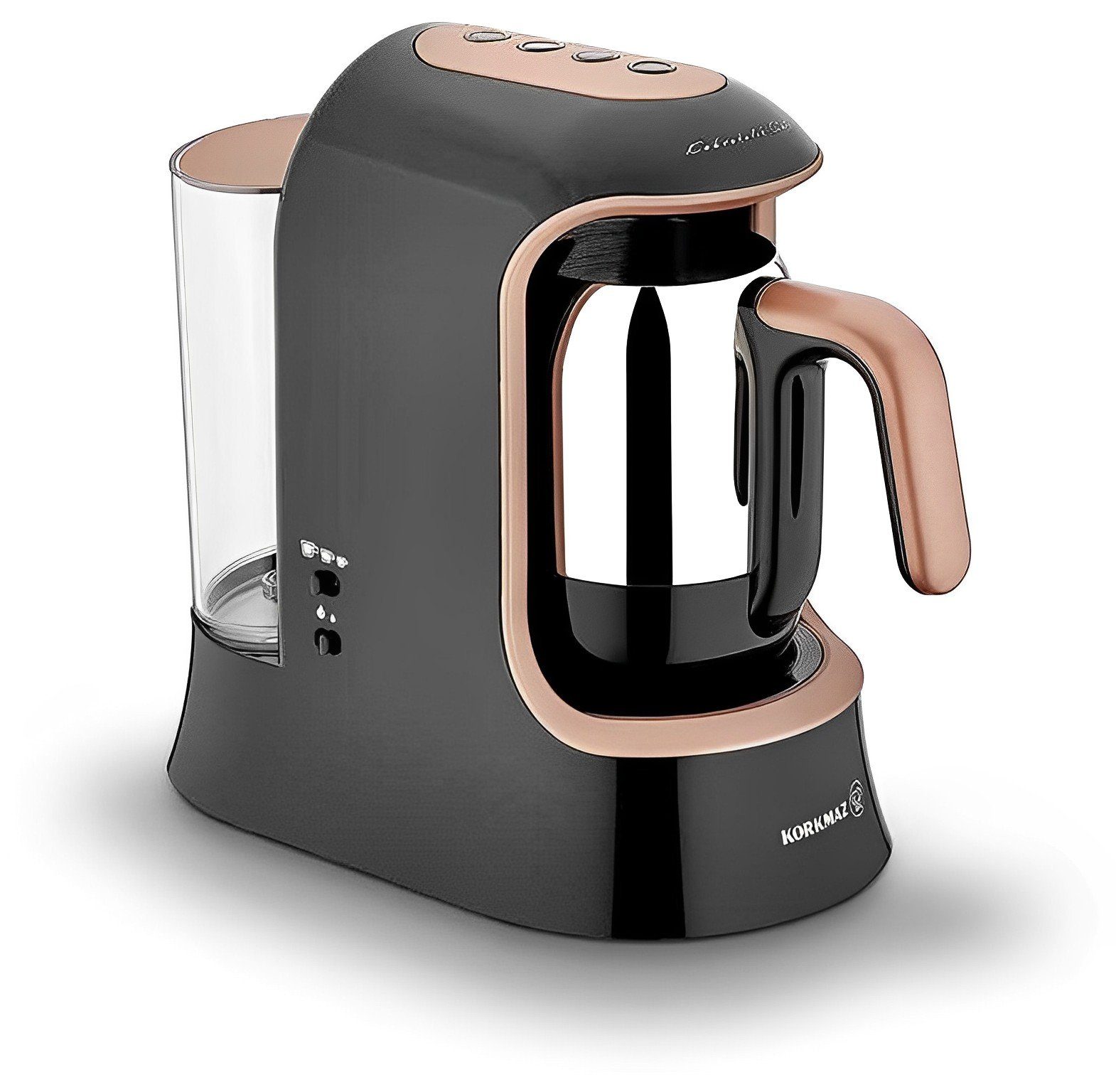 Korkmaz Druckbrüh-Kaffeemaschine Kaffeekolik elektrischer Mokkakocher  Espressokocher Aqua 4 Tassen