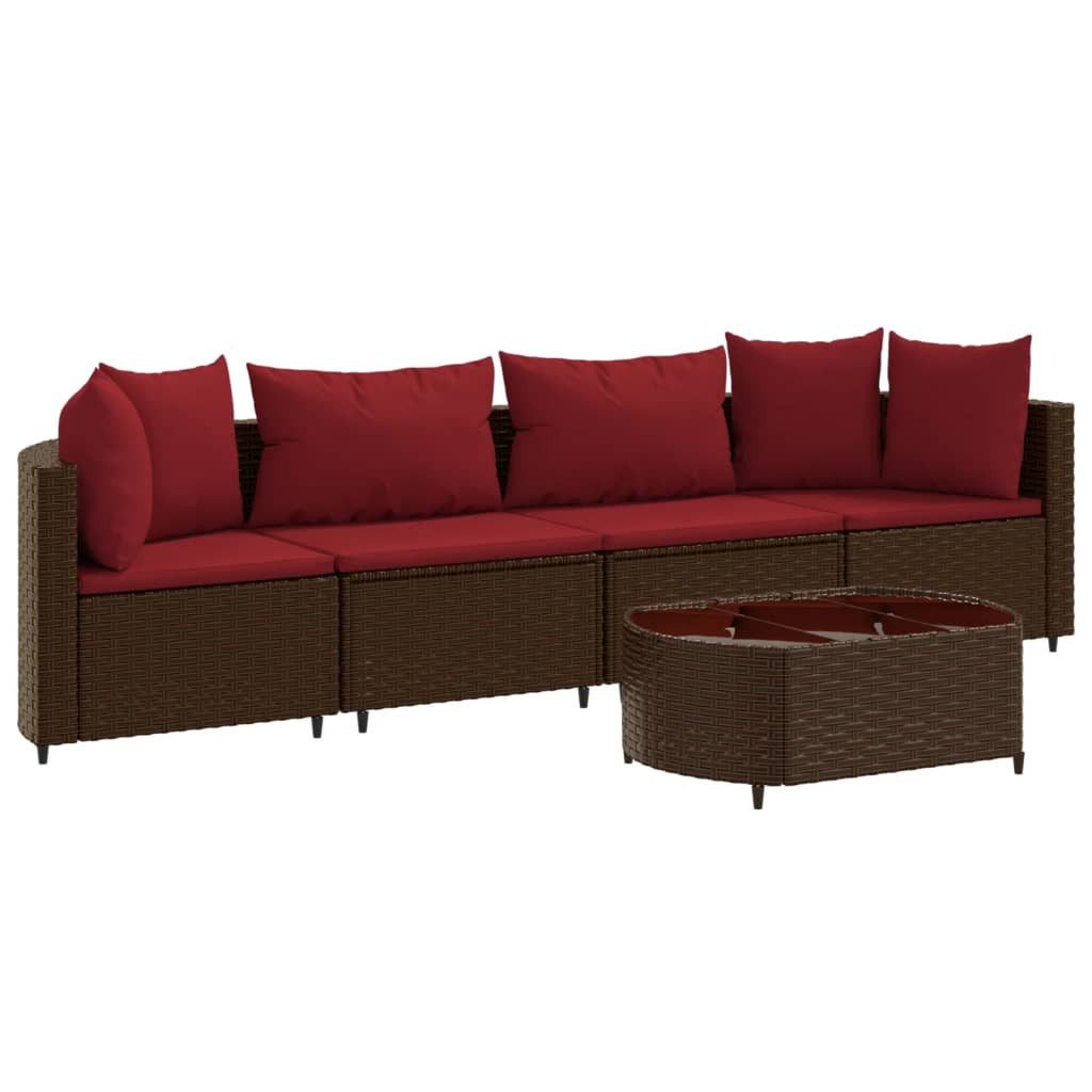 vidaXL Gartenlounge-Set 5-tlg. Garten-Sofagarnitur mit Kissen günstig online kaufen