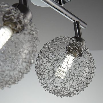 B.K.Licht LED Deckenleuchte, LED wechselbar, Warmweiß, LED Deckenlampe Chrom modern Lampe Wohnzimmer Design drehbar G9