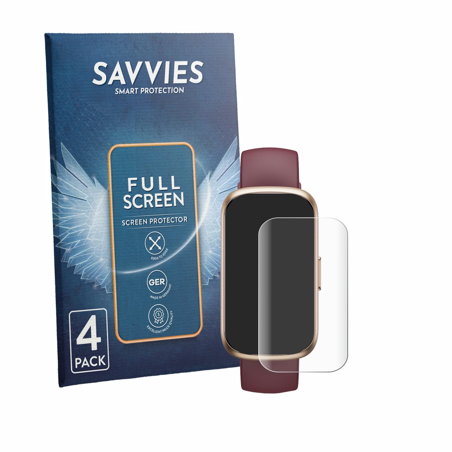 Savvies Displayschutzfolie Fullscreen Schutzfolie für Tifozen P08 1.47", 4 Stück, Displayschutz Folie Fullcover Klar Transparent