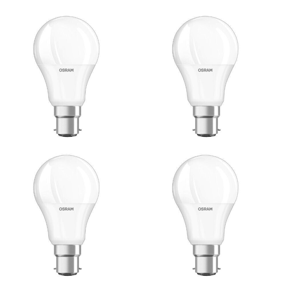 Osram LED-Leuchtmittel LED STAR CLASSIC Lampe B22d Glühbirne Warmweiss [4er], B22d, 4 St., Warmweiß, 2700K,Warmweiß,80 Ra,Quecksilberfreie Lampe