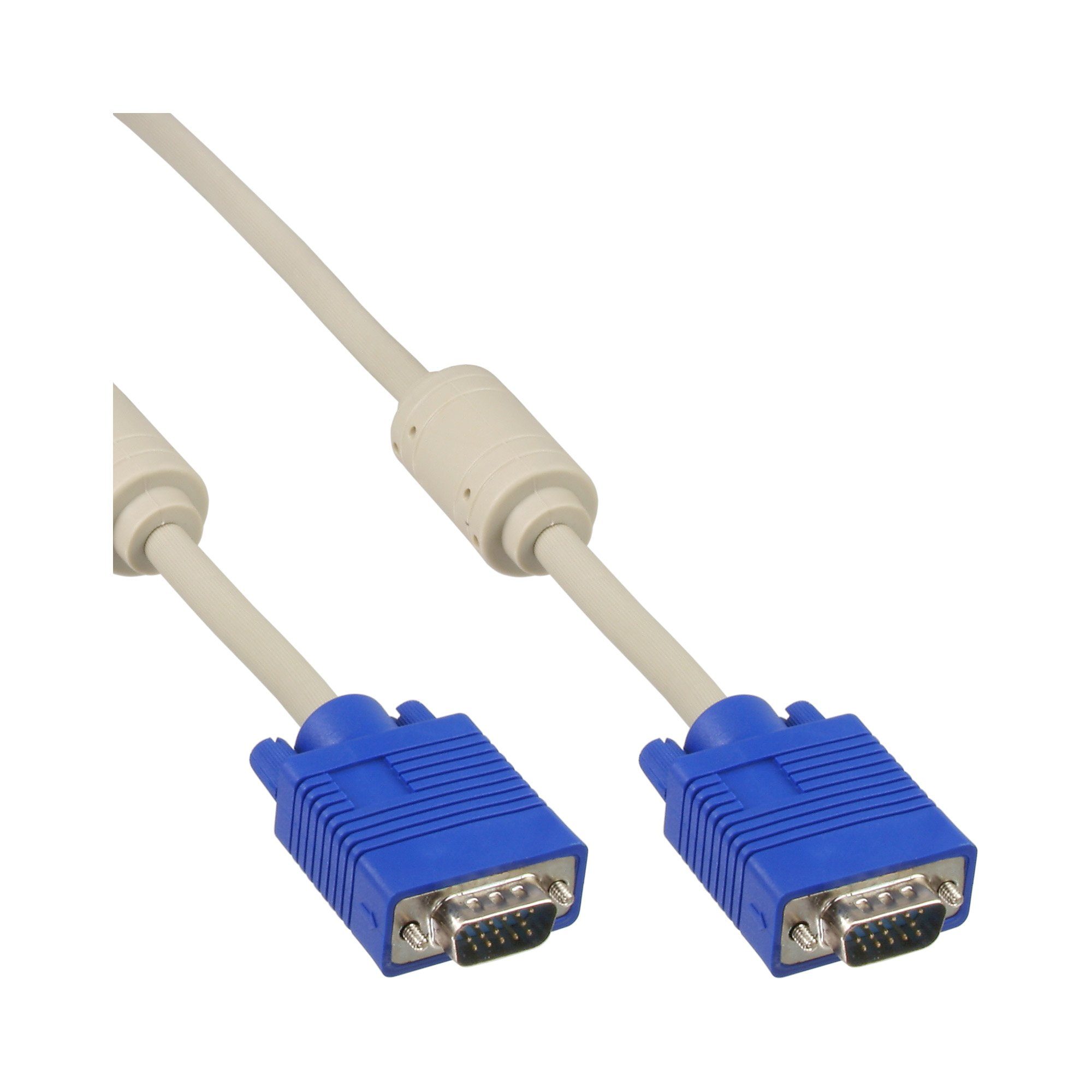 InLine® S-VGA Kabel, 15pol HD Stecker / Stecker, beige, 7m Computer-Kabel