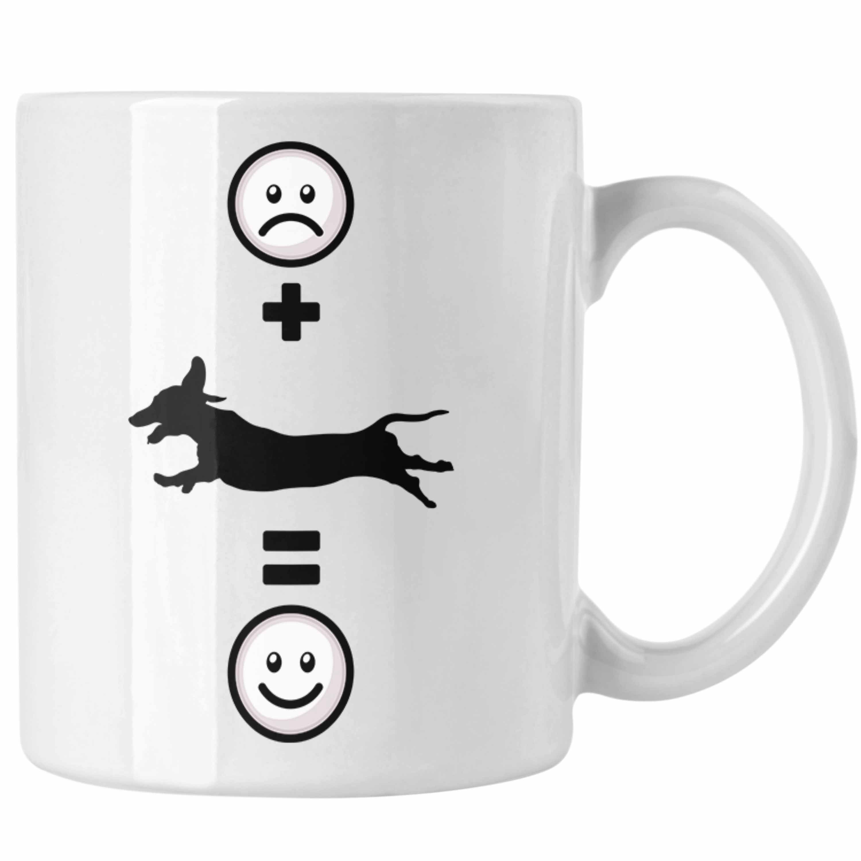 Trendation Tasse Dackel Tasse Geschenk Dackel-Mama, Weiss Geschenk für Dackelbesitzer Lustige