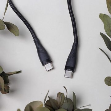 MaXlife MXUC-08 Kabel USB-C - USB-C 1,0 m 100W schwarz nylon USB-Kabel, (100 cm)