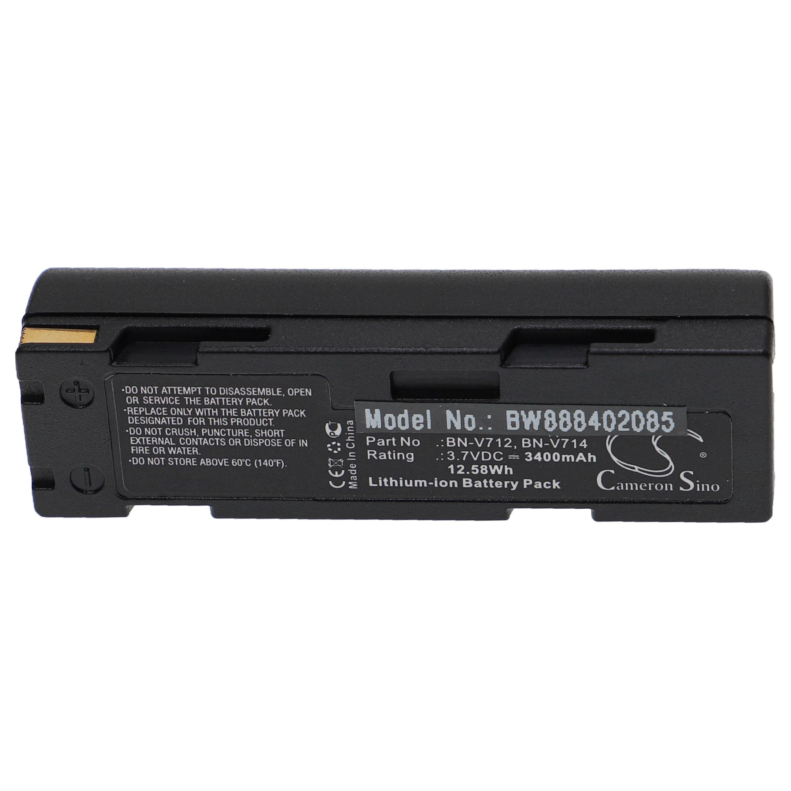 vhbw Ersatz für JVC BN-V712, BN-V714U, BN-V714, BN-V712U für Kamera-Akku Li-Ion 3400 mAh (3,7 V)