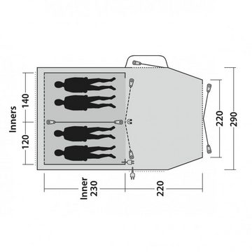 Outwell Tunnelzelt Nevada 4P, Personen: 4