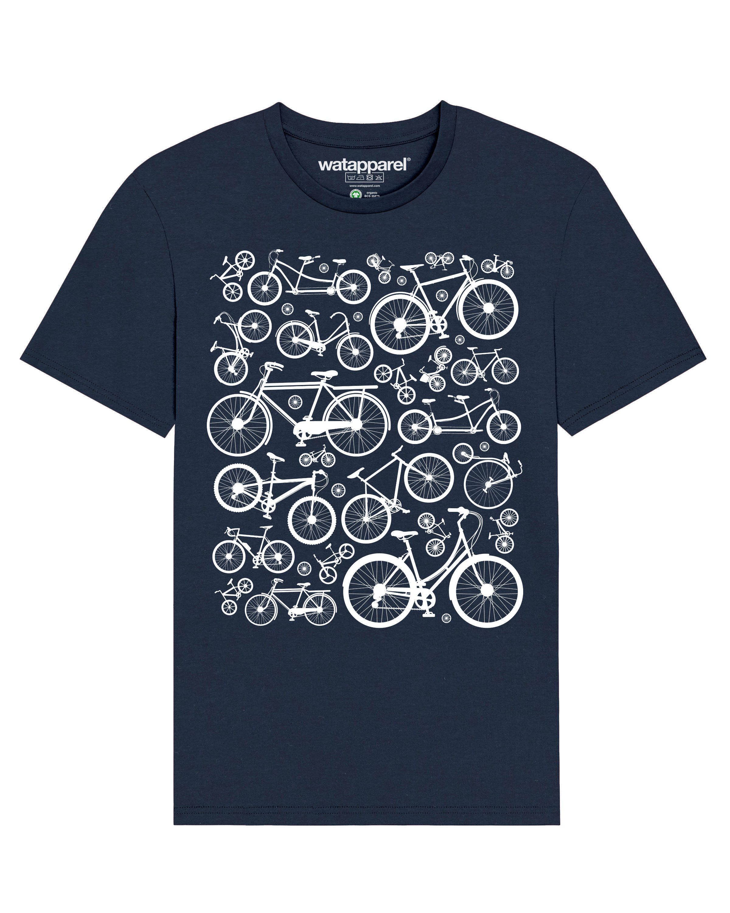 wat? Apparel Print-Shirt Fahrräder (1-tlg) dunkelblau
