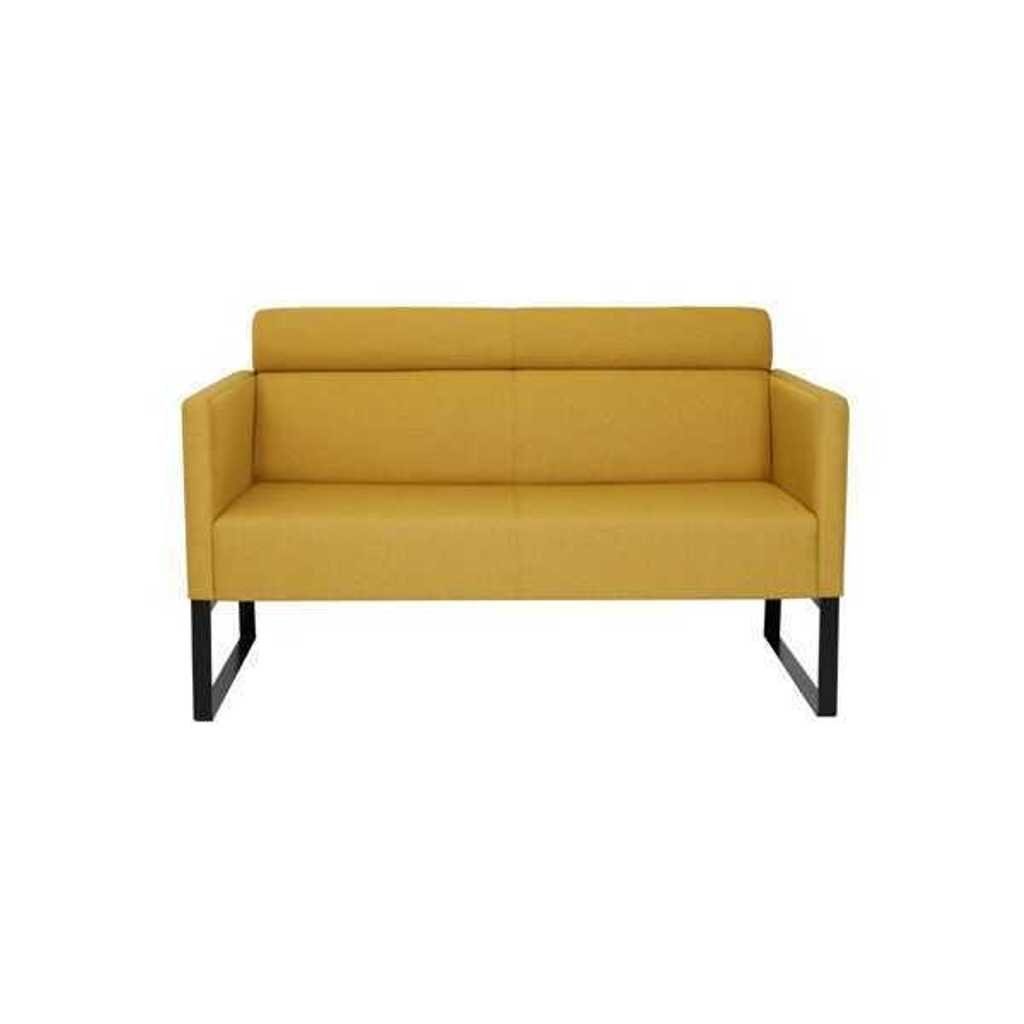 JVmoebel 2-Sitzer Gelbes Wohnzimmer Sofa Designer 2-Sitzer Couch Polster Leder, 1 Teile, Made in Europa
